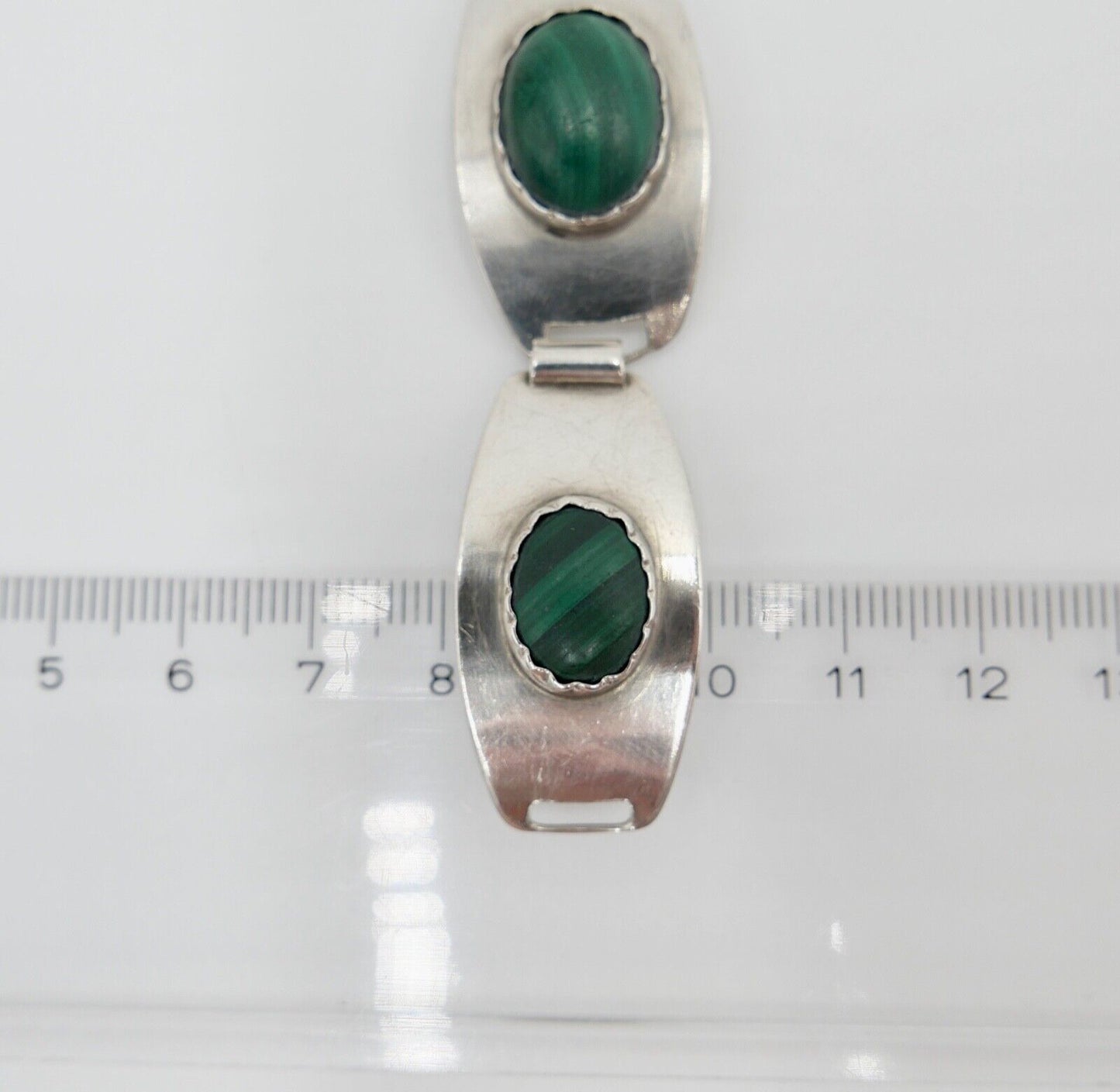 Malachit Armband Silber 800 Gliederarmband A. Eichapfel Weissenfels Weißenfels - Antikhandel-Stuttgart