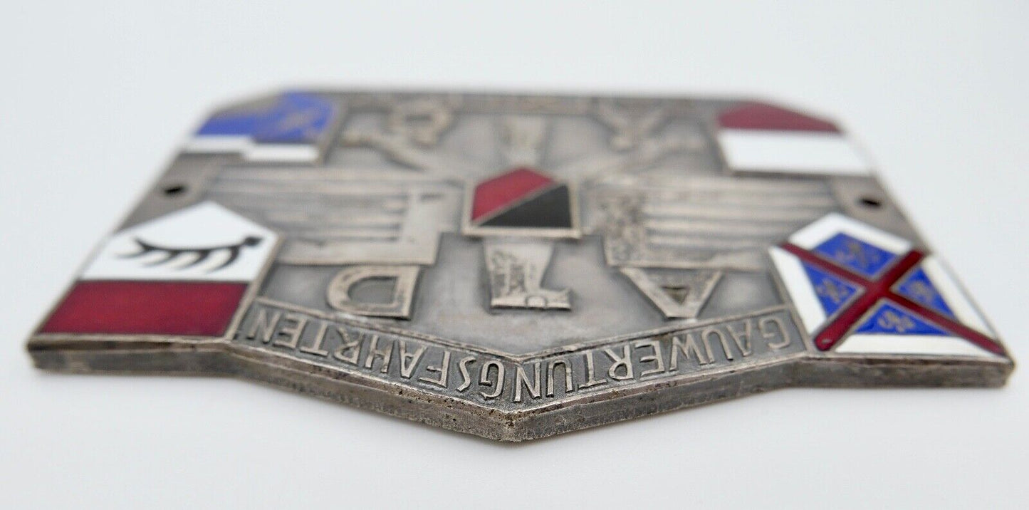 ADAC 1930 teilemaillierte Silberplakette GAU XII Wertungsfahrten SEHR SELTEN RAR - Antikhandel-Stuttgart