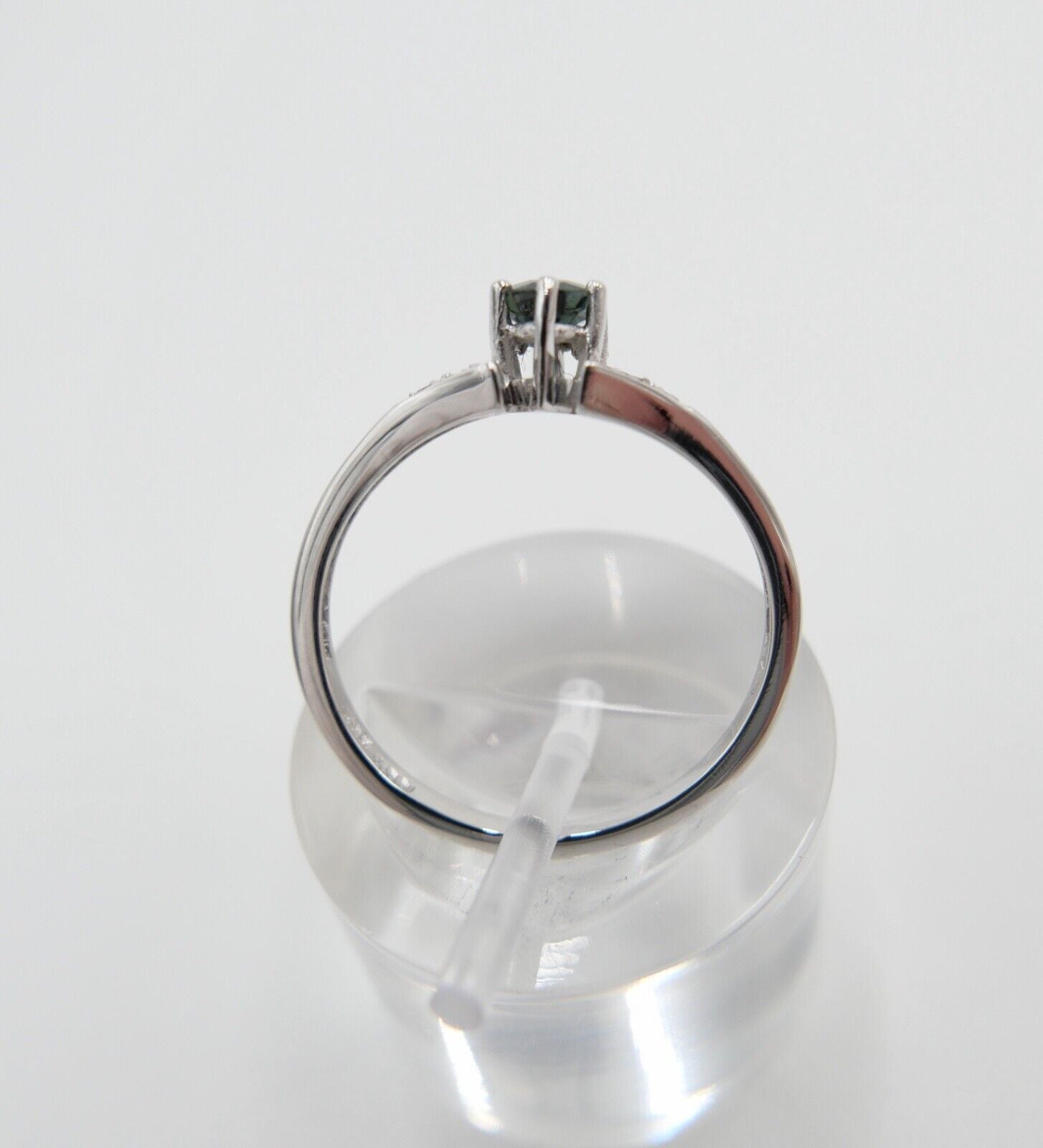 0,61 Ctw Eleganter 585 14K Entourage Weißgold Brillant - Saphir Ring Gr. 56 - Antikhandel-Stuttgart