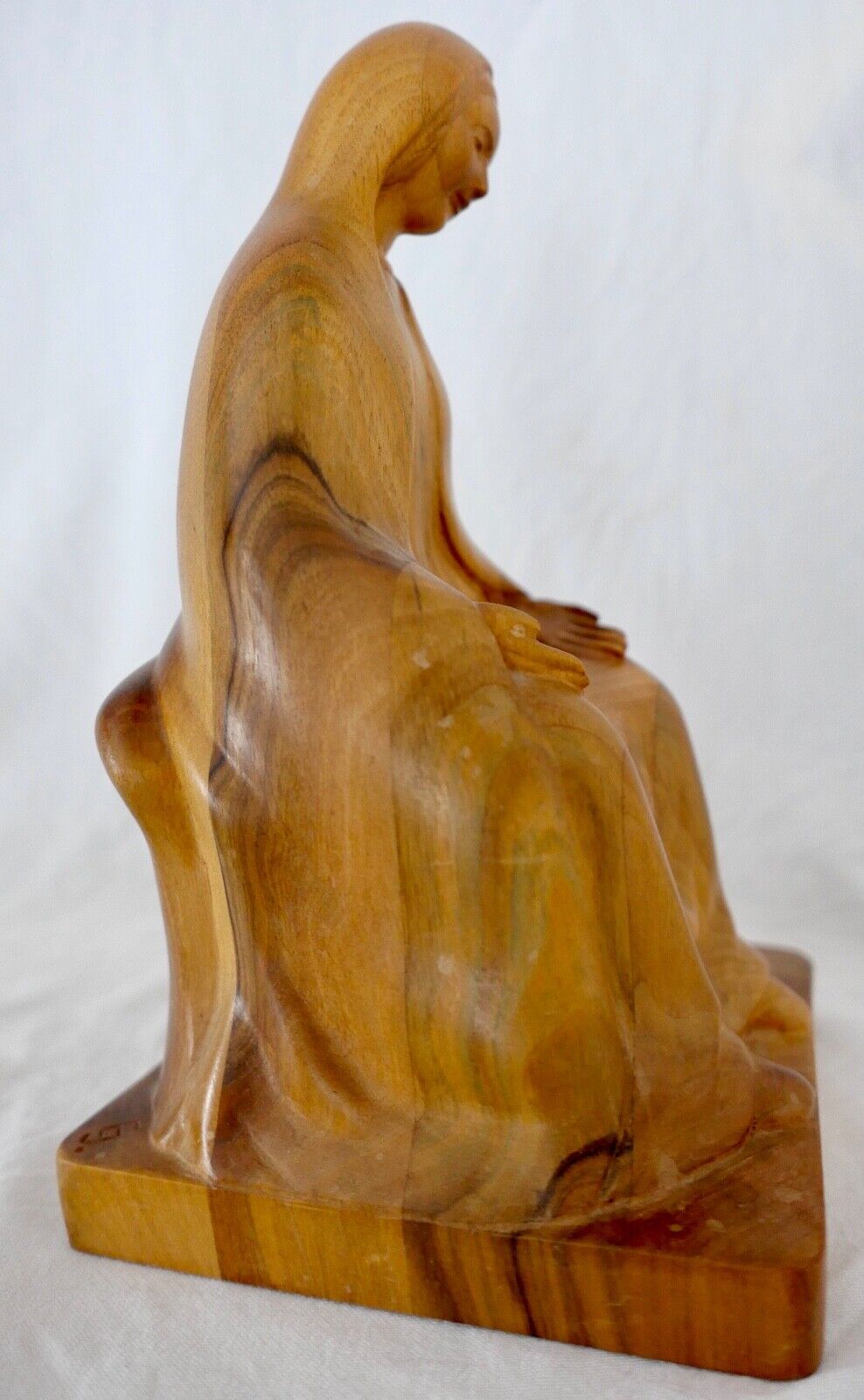 Alte Holzfigur Skulptur EMIL JUNGBLUT 1888-1955 Signiert EJ Religiös " MARIA " - Antikhandel-Stuttgart