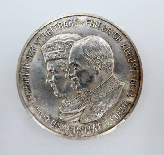 5 Mark Jäger J.139 Sachsen 1909 E 500 Jahre Uni Leipzig ss-vz - Antikhandel-Stuttgart