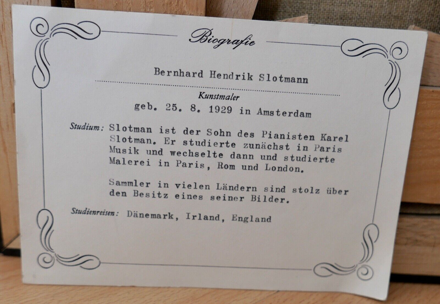 kleines Ölgemälde Niederlande B.H. Slotman Landschaft 32x27cm Leinwand - Antikhandel-Stuttgart