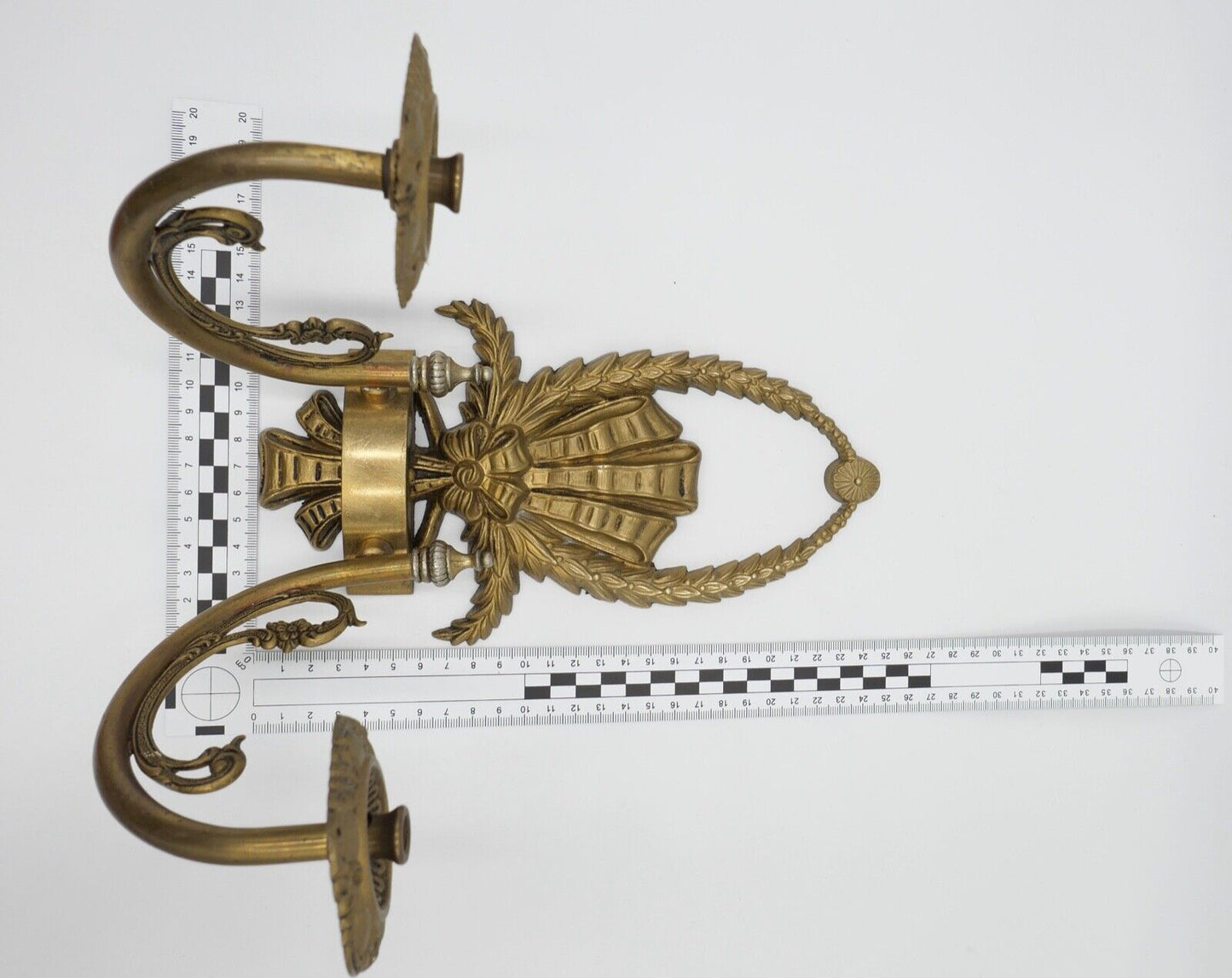 Jugendstil Art Nouveau Frankreich um 1900 Messing Wandleuchte ohne Glas - Antikhandel-Stuttgart