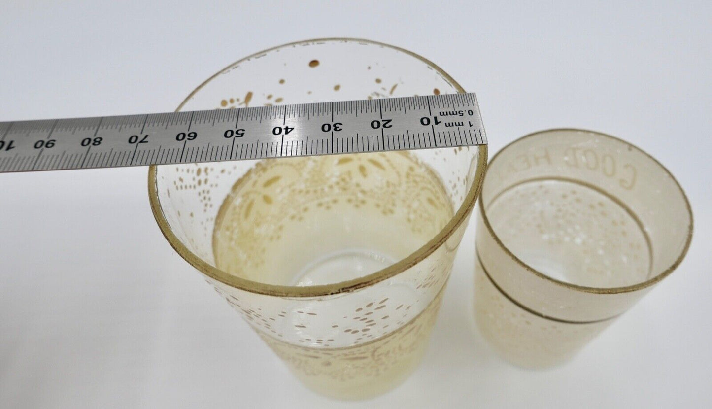 2 antike Gläser / Becher 1820-1850 Handbemalt England GOOD HEALTH - Antikhandel-Stuttgart