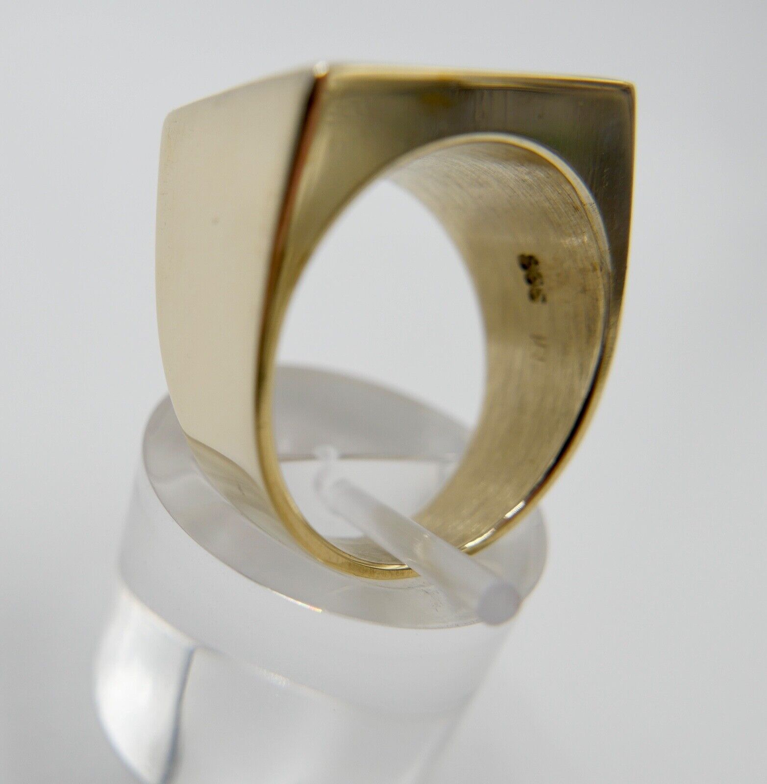 Alter Siegelring Herrenring Ring 835 Silber / Vergoldet Gr. 60-61 mit ONYX - Antikhandel-Stuttgart