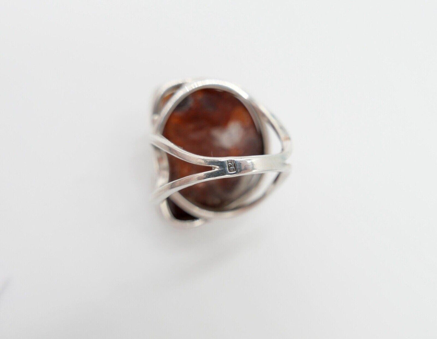 Bernstein Designer Ring Gr. 56 Silber 925 - Antikhandel-Stuttgart