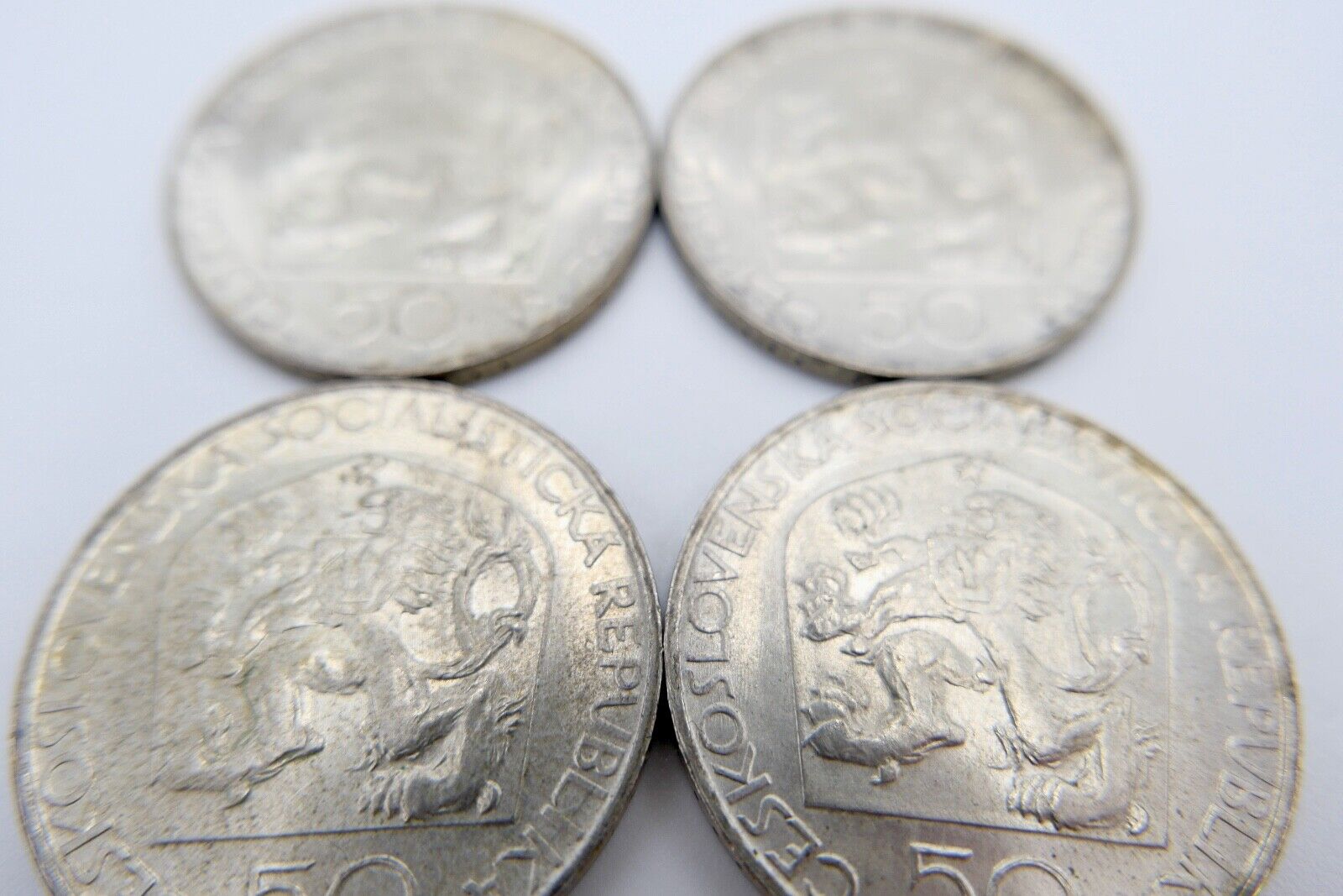 4x 50 KRONEN KORUN 1973 700 SILBER JUNGMANN TSCHECHOSLOWAKEI CSSR - Antikhandel-Stuttgart