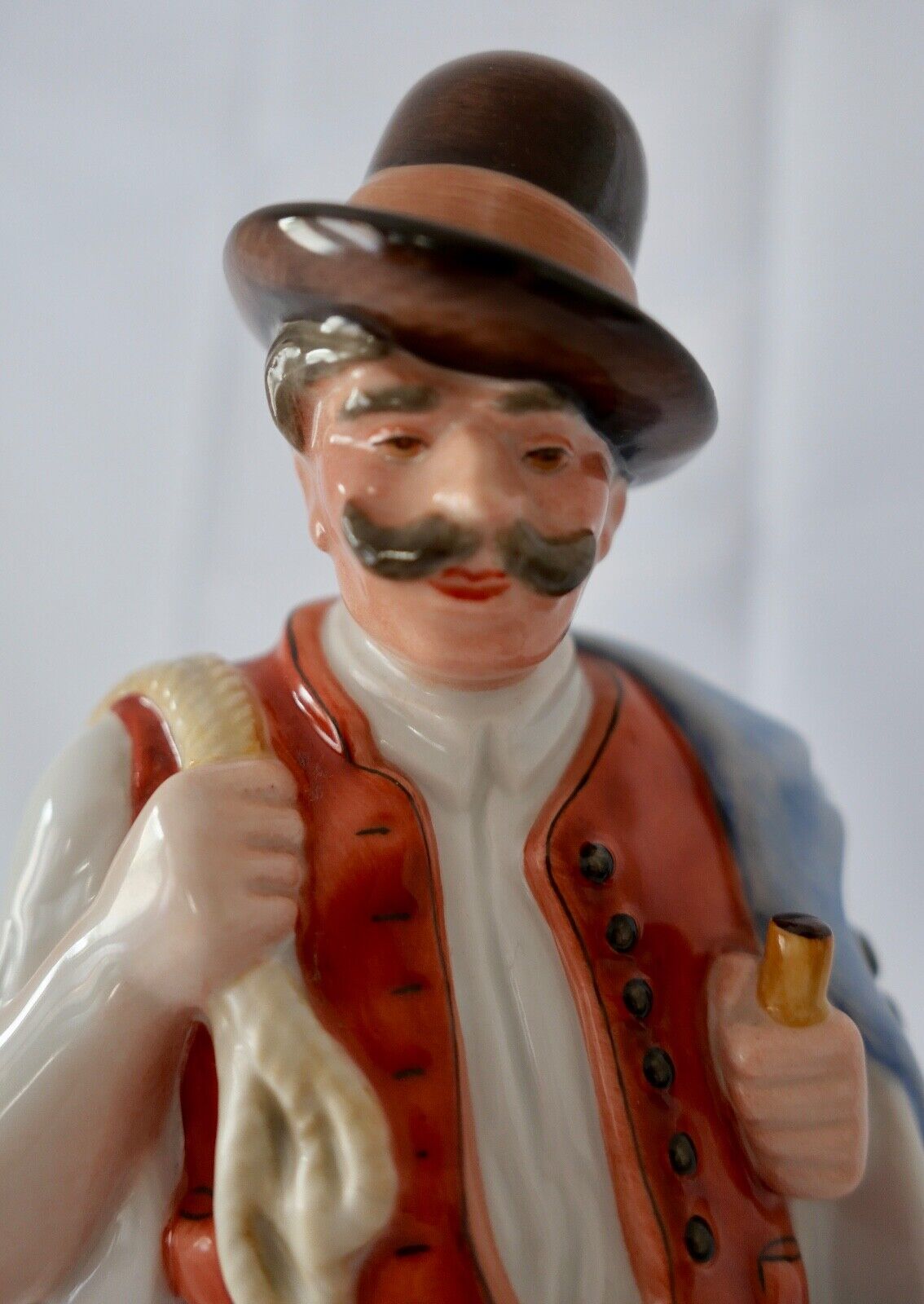 Porzellan Figur Herend Ungarn Bauer Schaf Hirte mit Stock 33 cm Modell Nr. 5441 - Antikhandel-Stuttgart