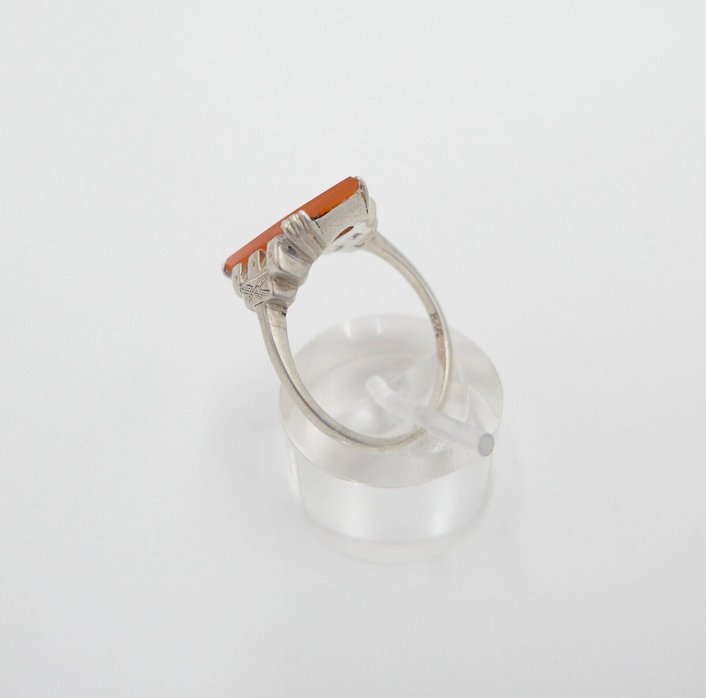 Art Deco Damenring 835 Silber Gr. 63 mit Karneol - Antikhandel-Stuttgart