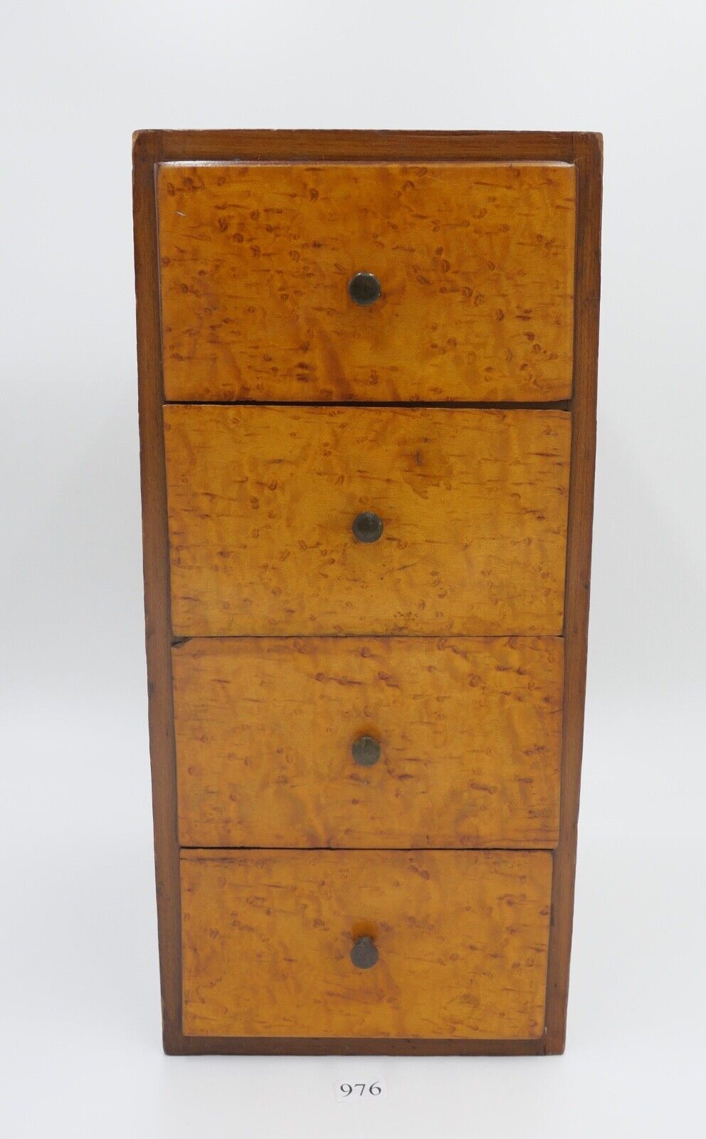 um 19. Jh antike Kommode mit Schubladen 19x25x41 cm Birkenholz Furnier - Antikhandel-Stuttgart