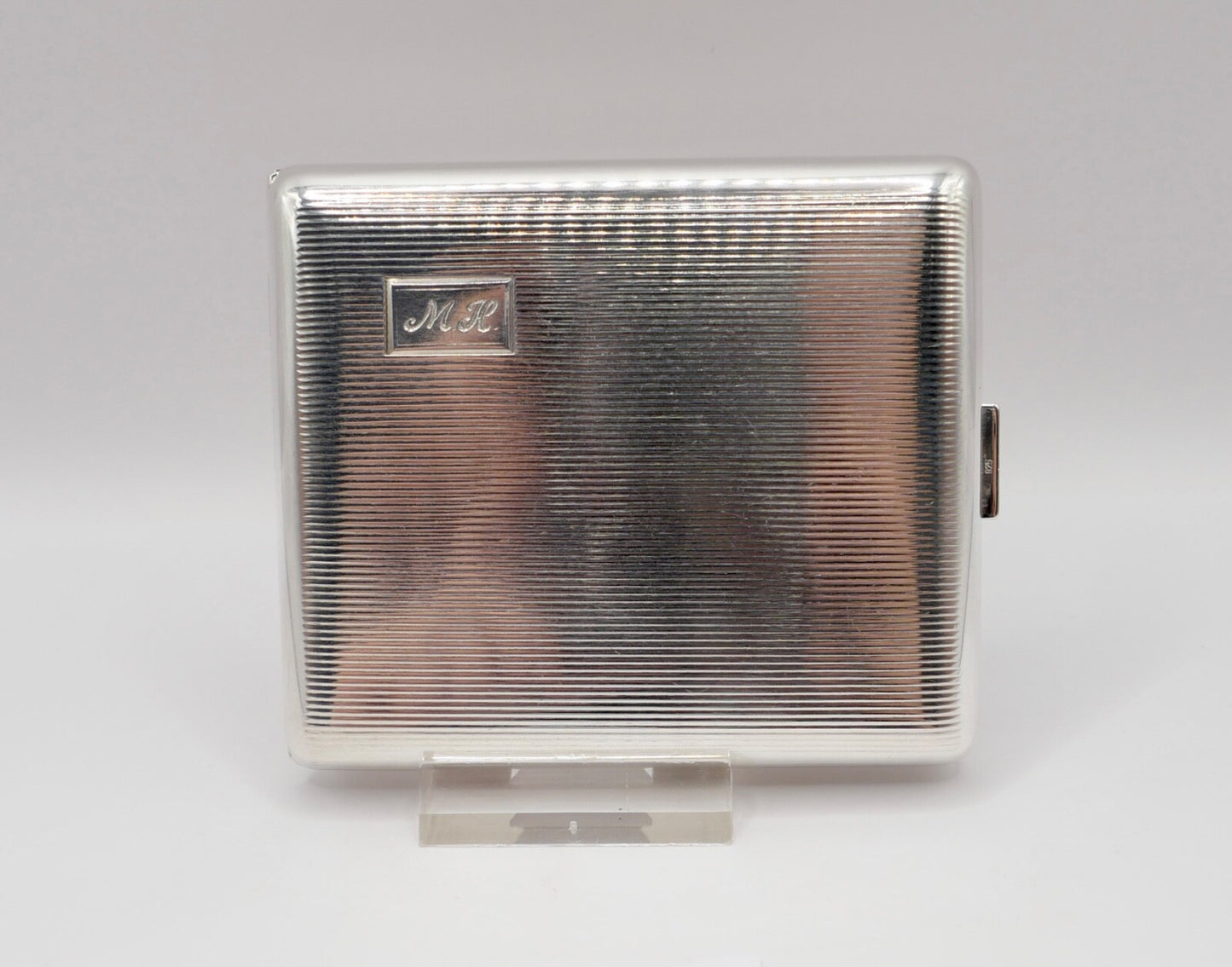 Altes Zigarettenetui 925 Silber Silberetui Gravur Monogramm Initialen M.H.