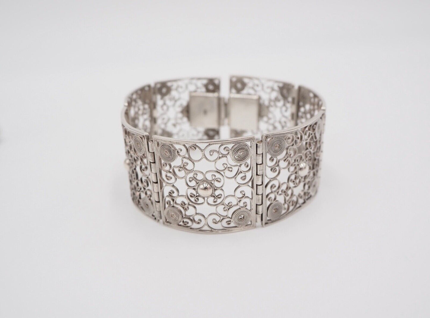 antikes filigranes Silber Armband 835 im Jugendstil floral Blumenmuster - Antikhandel-Stuttgart