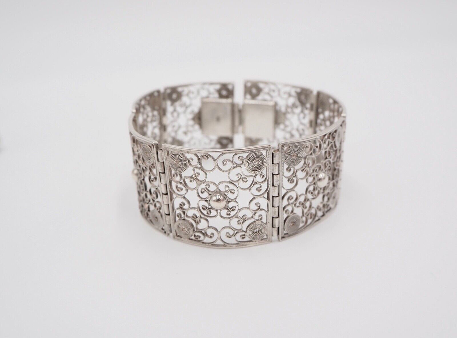 antikes filigranes Silber Armband 835 im Jugendstil floral Blumenmuster - Antikhandel-Stuttgart