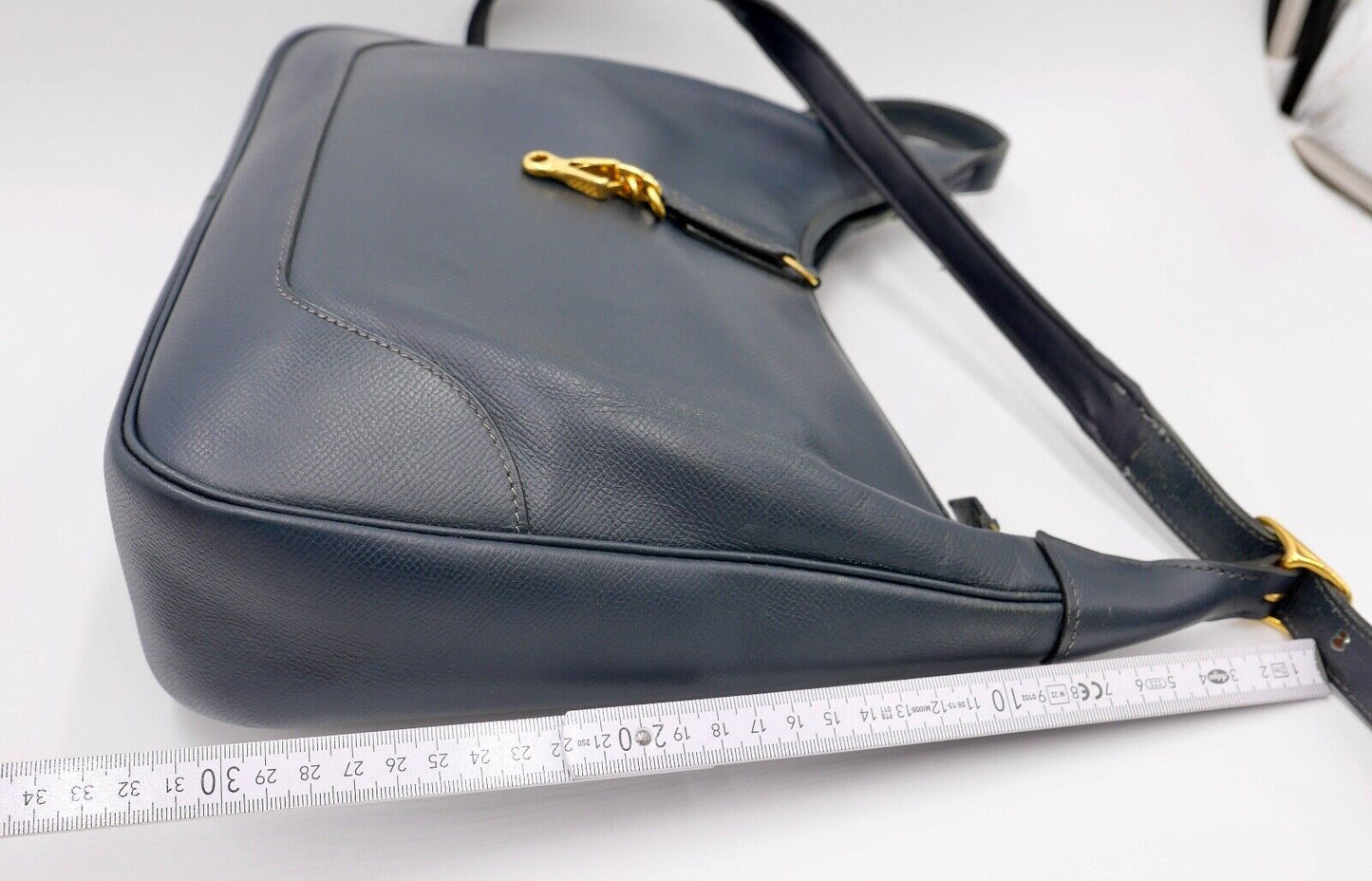 Original HERMÈS HERMES Paris Vintage Marine Blau Leder Damen Handtasche 30x30cm - Antikhandel-Stuttgart