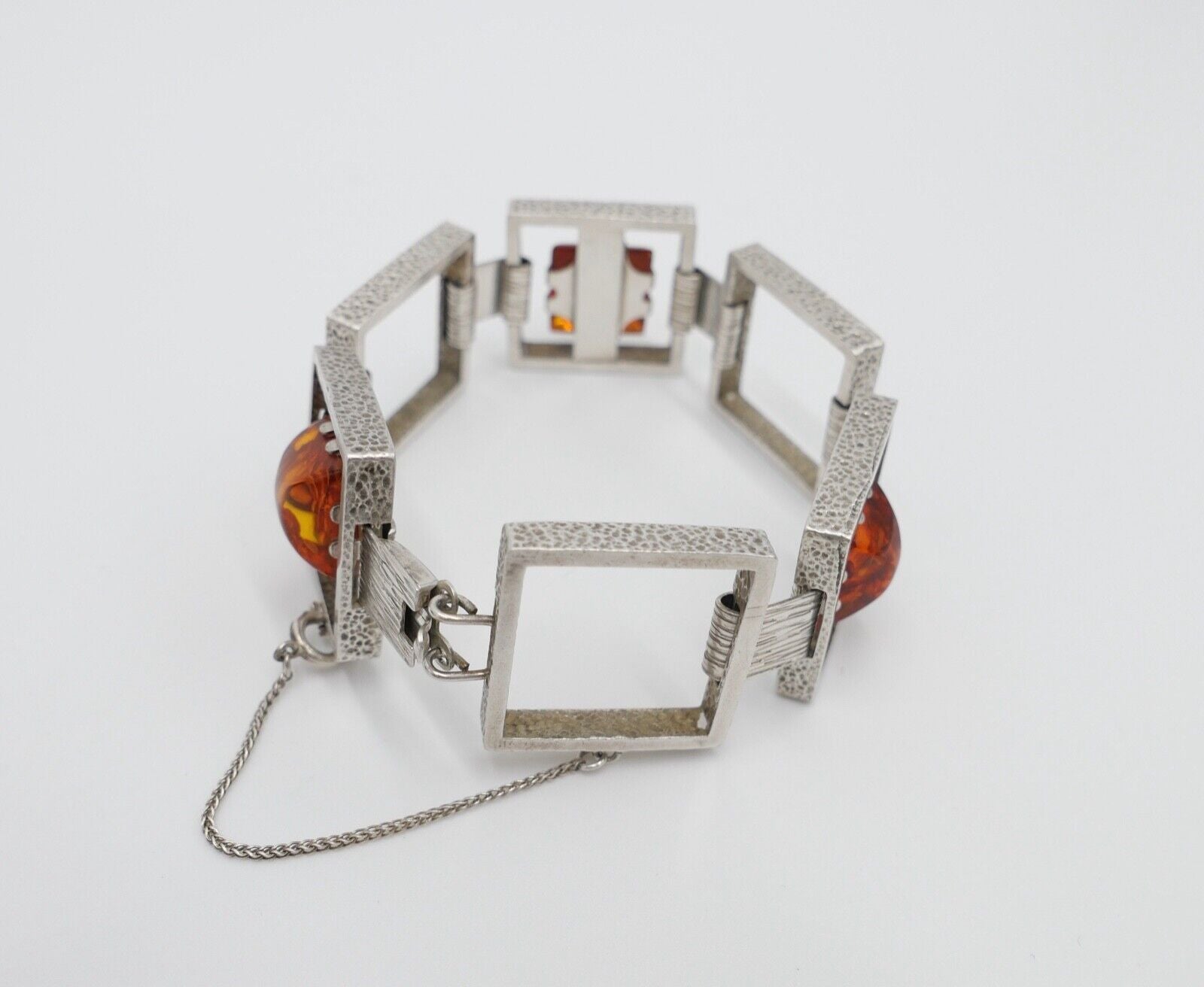 vinatge FISCHLAND Bernstein Armband 58,6 gr silber 835 Amber - Antikhandel-Stuttgart