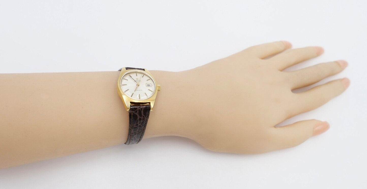 alte 60er Jahre OMEGA Geneve Damenuhr Cal. 681 Ref. 566.012 vergoldet neues Band - Antikhandel-Stuttgart