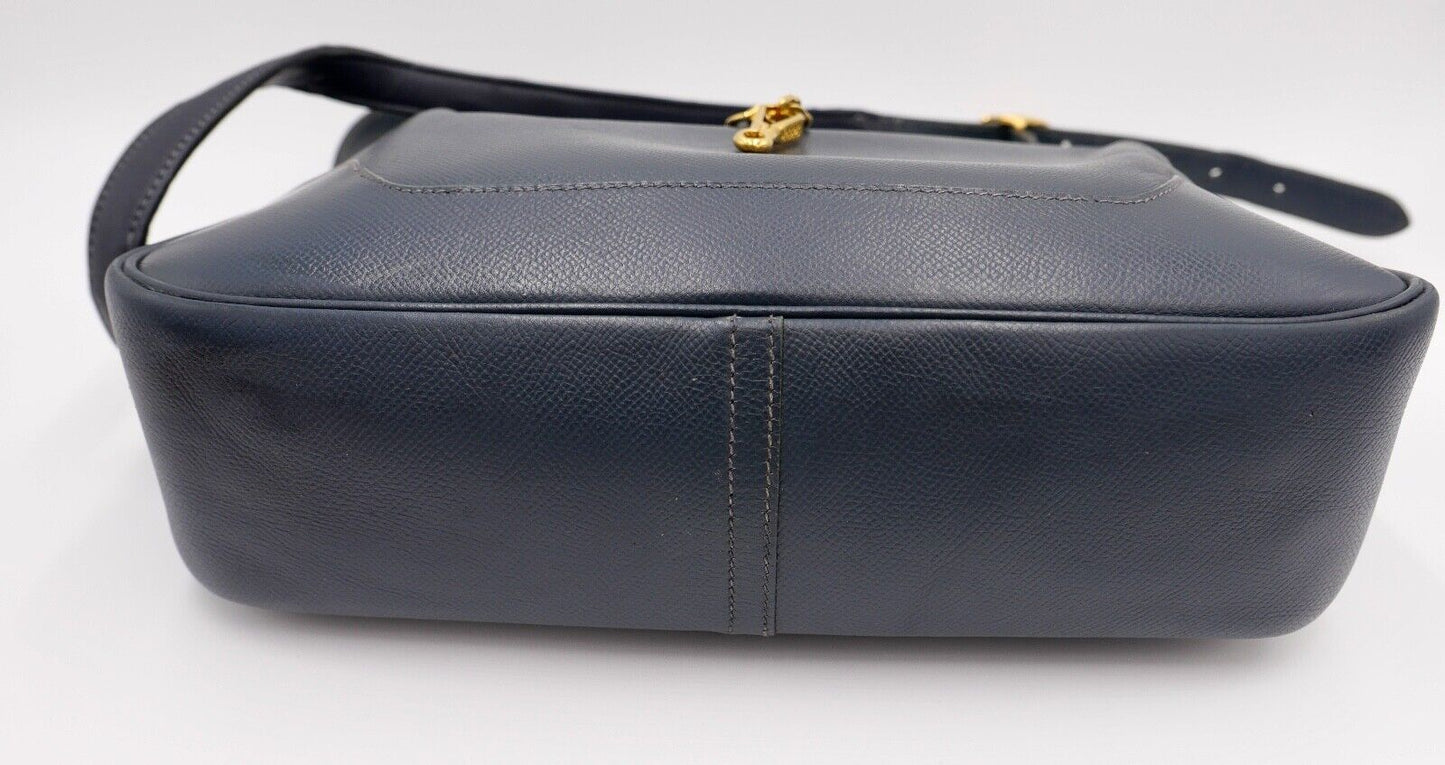 Original HERMÈS HERMES Paris Vintage Marine Blau Leder Damen Handtasche 30x30cm - Antikhandel-Stuttgart