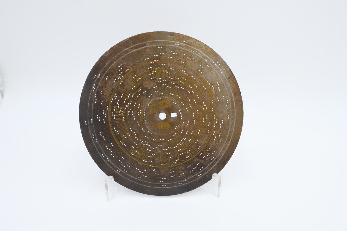 7077 Symphonion Lochplatte Spieluhr Spieldose IHR KINDERLEIN KOMMET Ø 19,5 - Antikhandel-Stuttgart