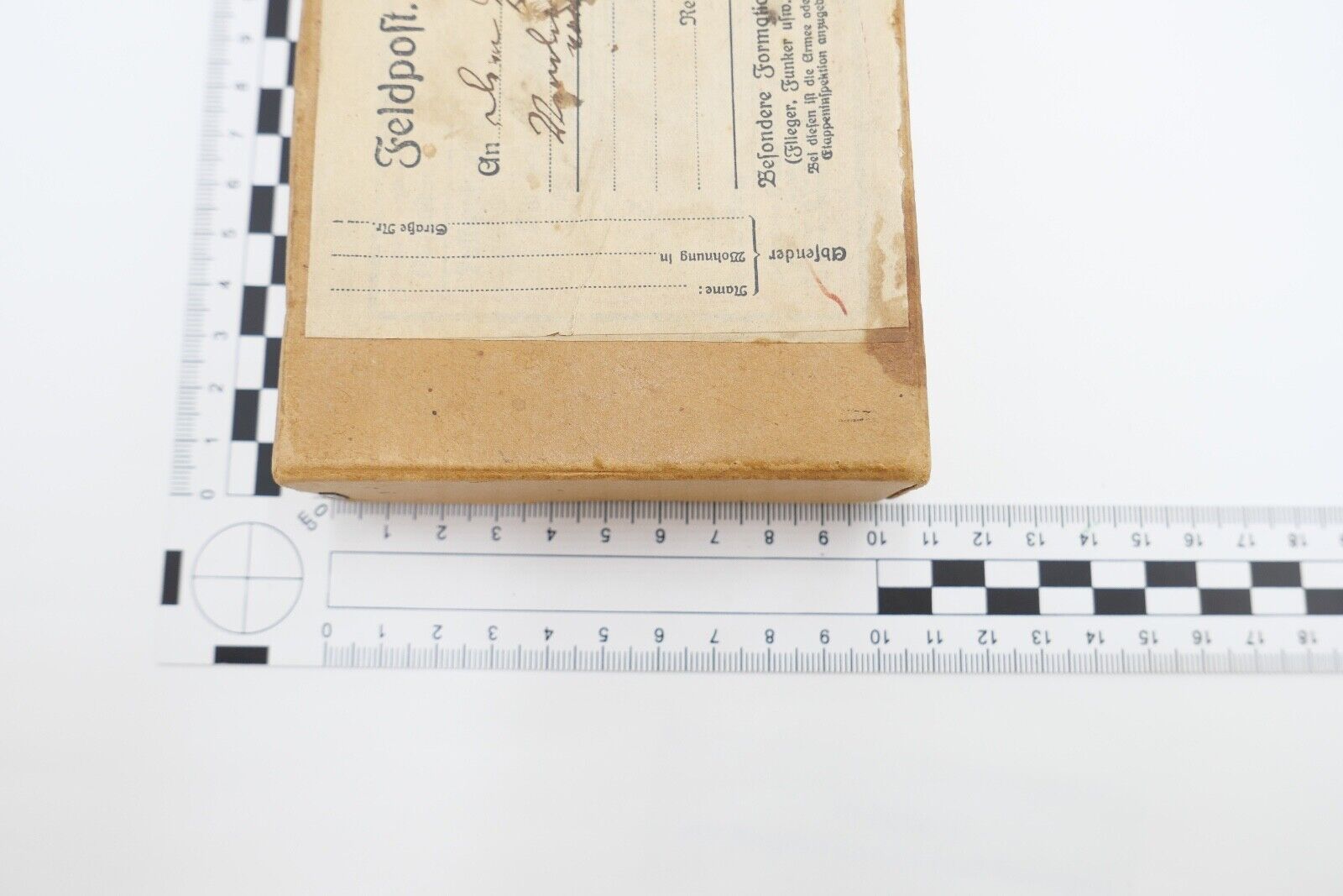 Schachtel für Feldpost mit Briefmarke Deutsches Reich 19x10x3cm - Antikhandel-Stuttgart