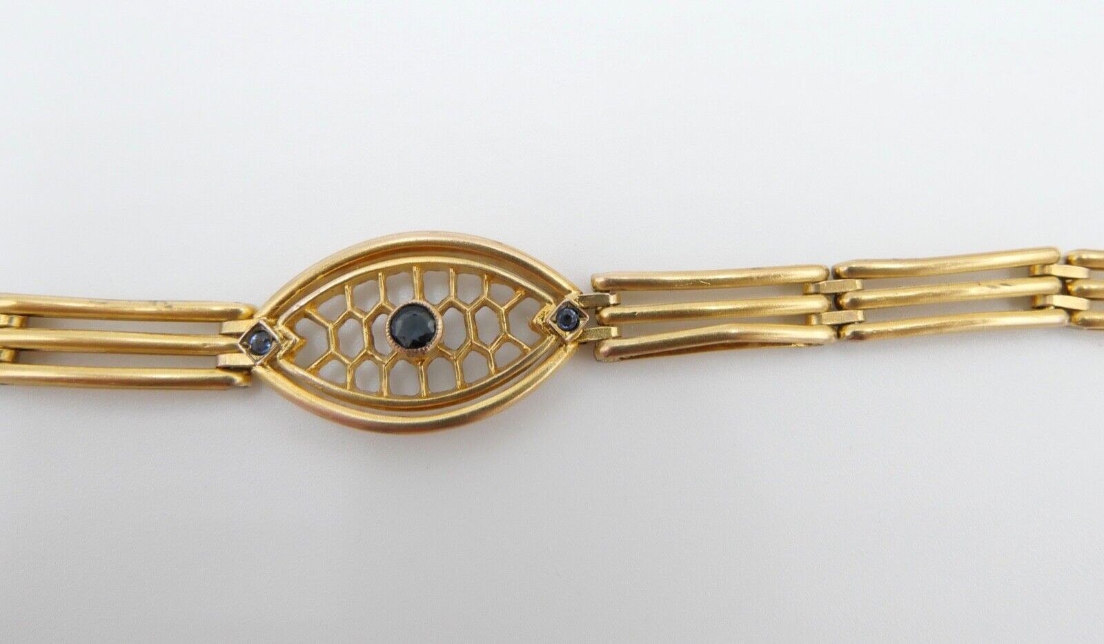 um 1900 Armband Tip Top Union AD Andreas Daub Glasstein 8,5 gr hart vergoldet - Antikhandel-Stuttgart