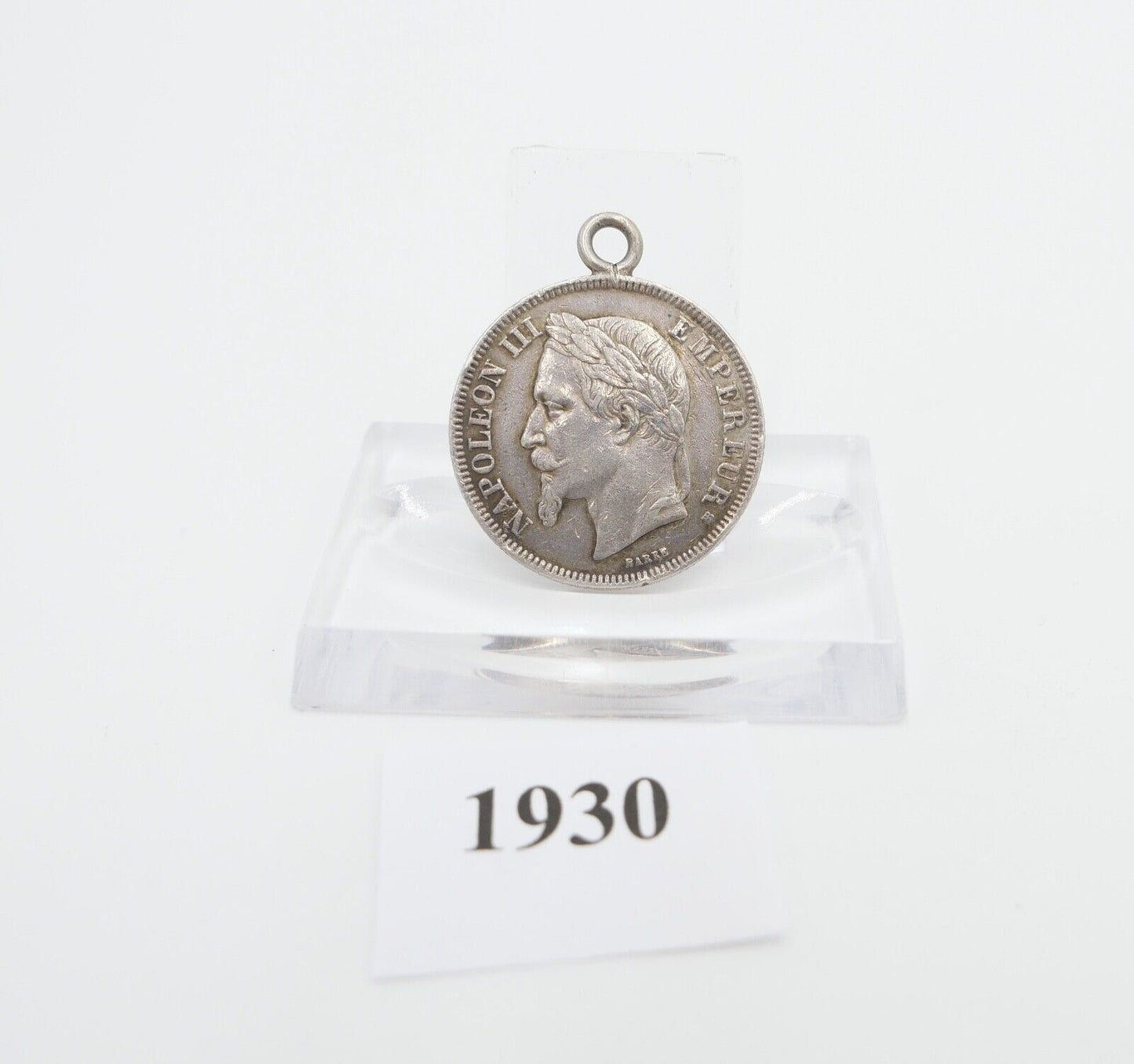 Silber Münze 2 Francs 1868 gefasst Frankreich Napoleon III ss-ss+ - Antikhandel-Stuttgart