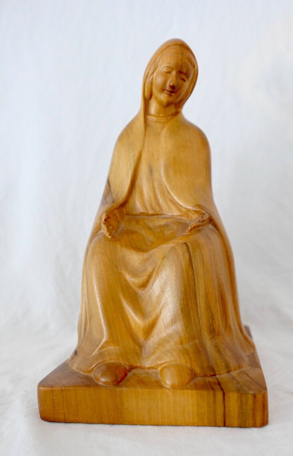 Alte Holzfigur Skulptur EMIL JUNGBLUT 1888-1955 Signiert EJ Religiös " MARIA " - Antikhandel-Stuttgart