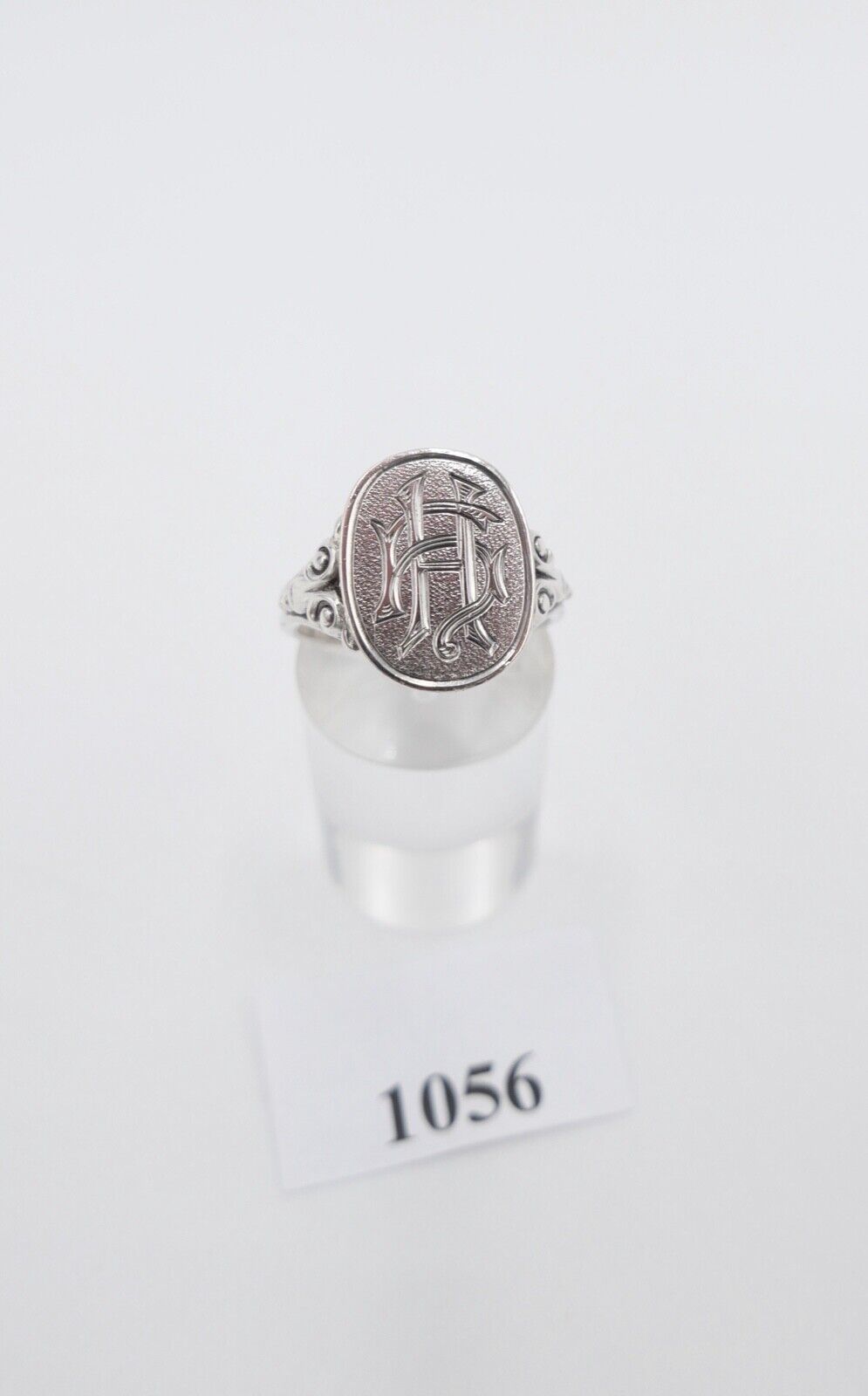 Jugendstil Siegelring Herren mit Monogramm hH aH Hg Hy 835 Silber Gr. 65 - Antikhandel-Stuttgart