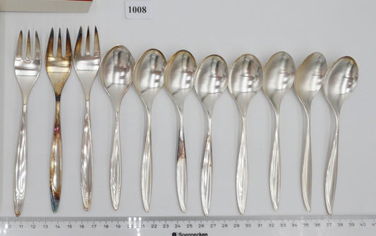 - NEU - 11 Teile BRUCKMANN 763 PRINCESS - 90er Silber Kuchengabel Kaffelöffel - Antikhandel-Stuttgart