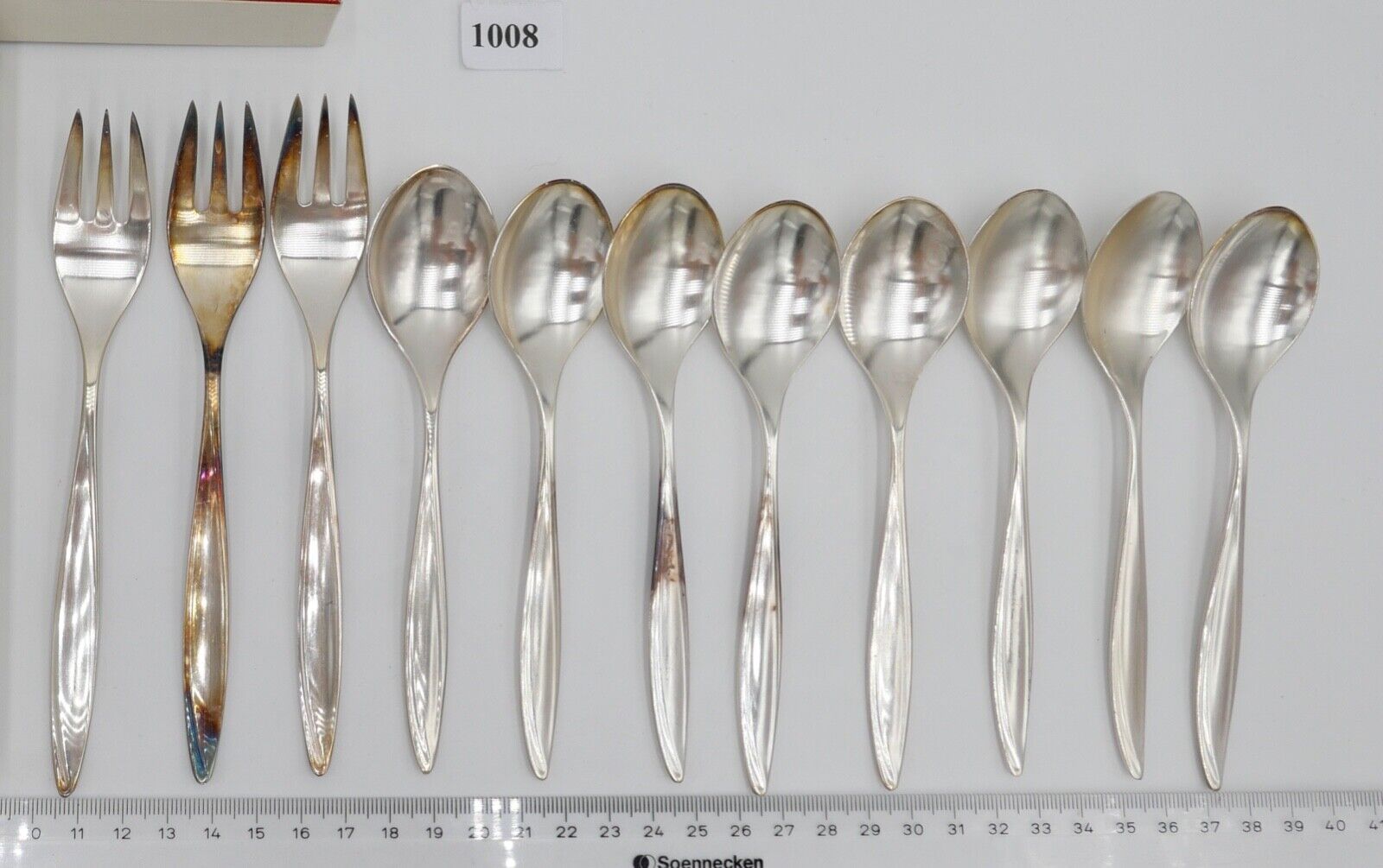 - NEU - 11 Teile BRUCKMANN 763 PRINCESS - 90er Silber Kuchengabel Kaffelöffel - Antikhandel-Stuttgart