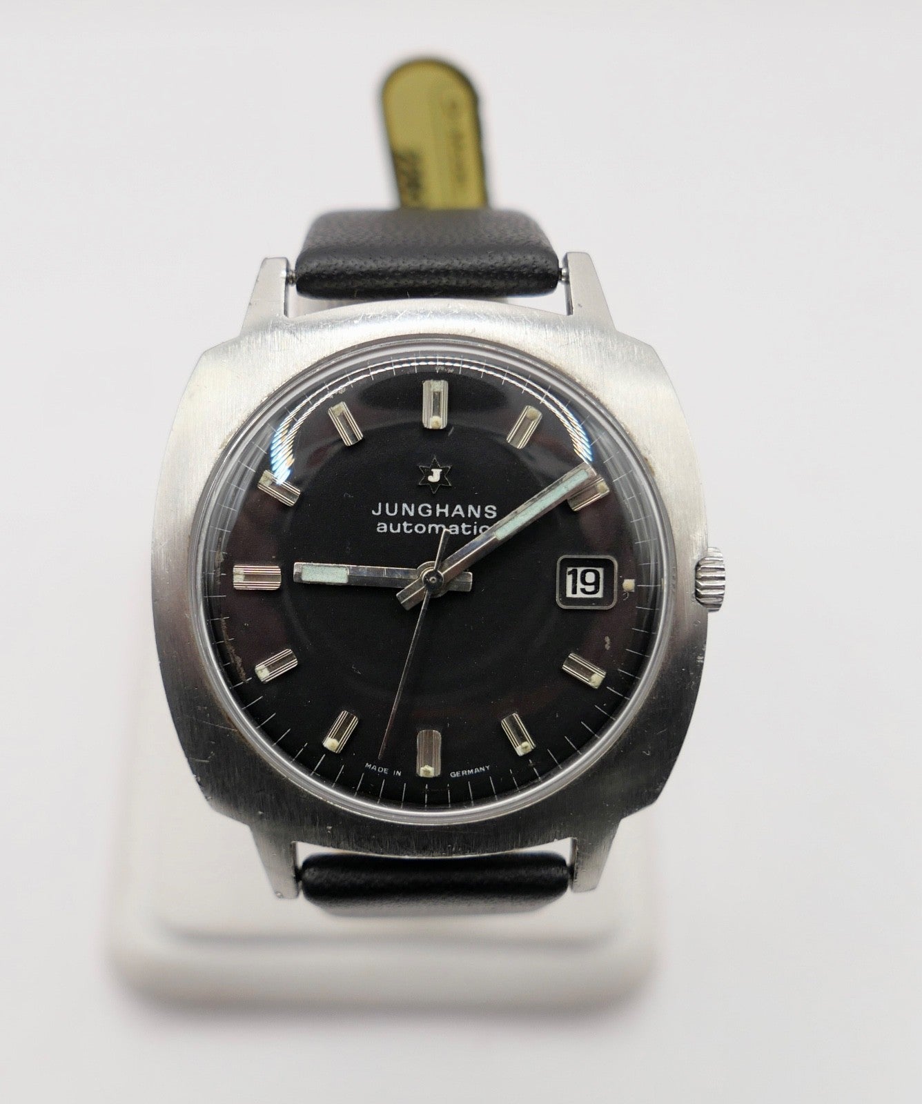 1970er Junghans Automatic Herrenuhr Cal. Eta 2472 schwarzes Zifferblatt