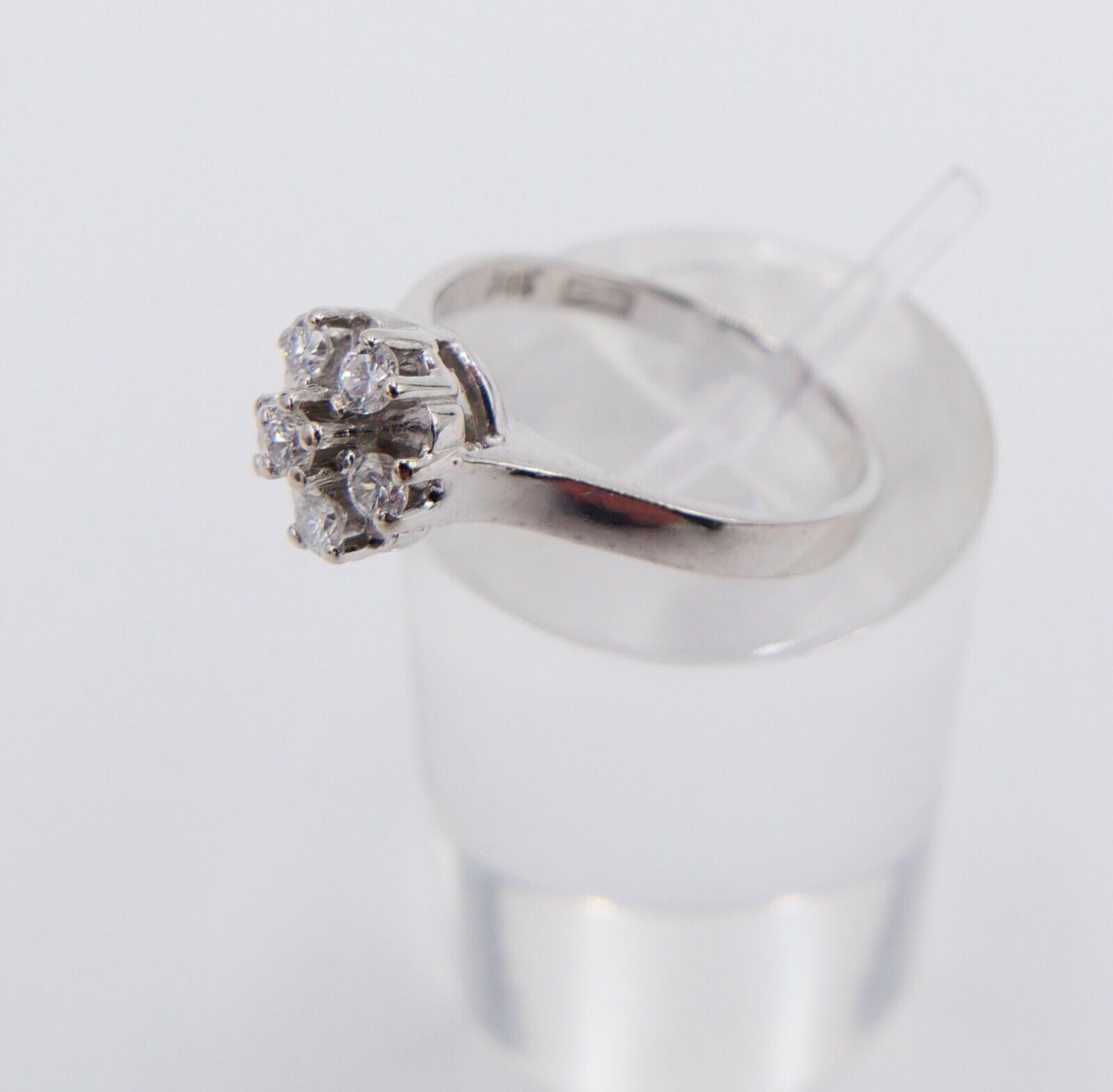 Cocktailring Entourage Brillant Weißgold Damen Ring 0,36 Ct 585 14K Gr. 52 - Antikhandel-Stuttgart