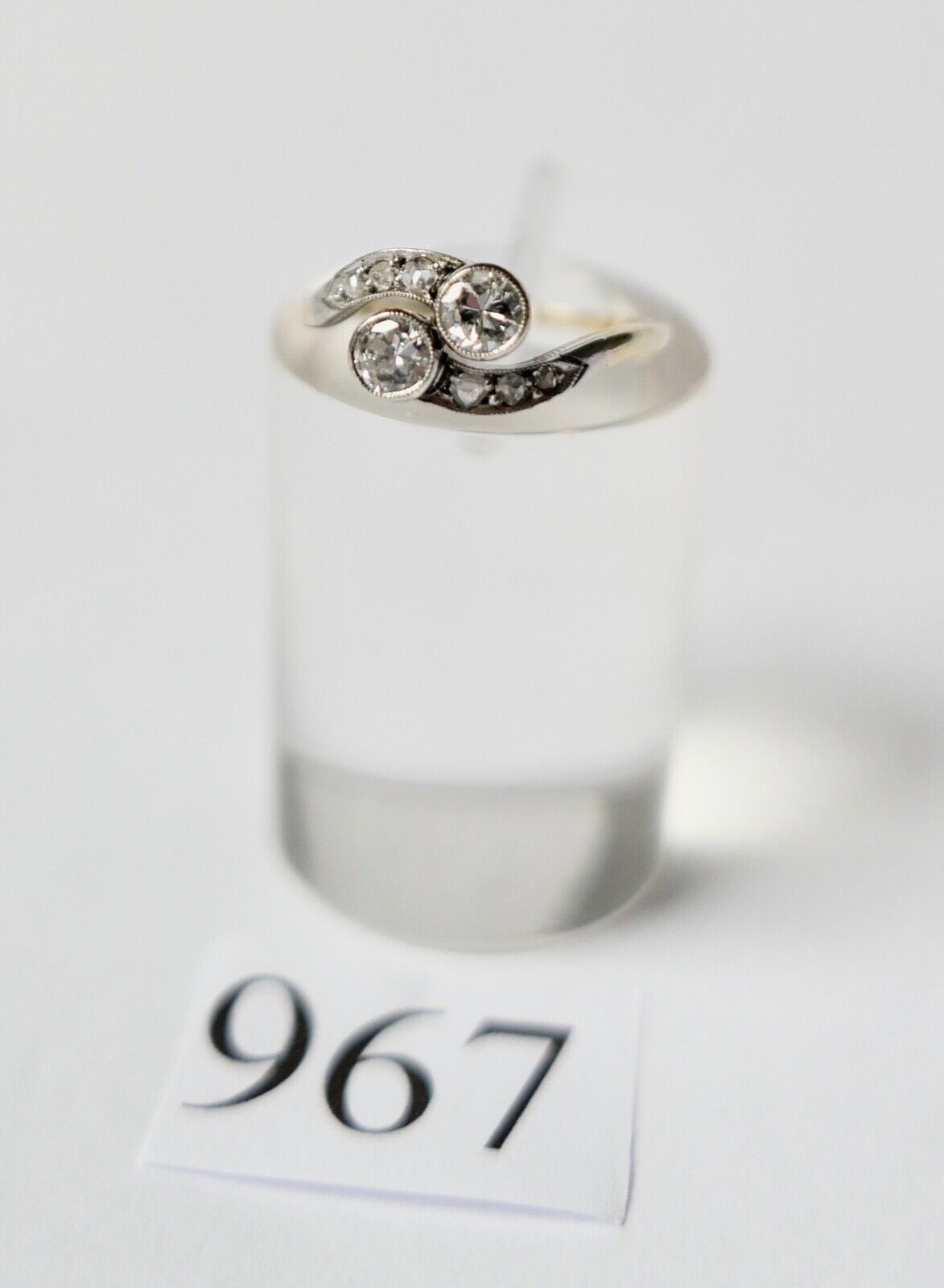 tuá e muá Gelbgold Ring 0,54 Ct Brillanten 585 14K Gr.52 1950er Jahre - Antikhandel-Stuttgart