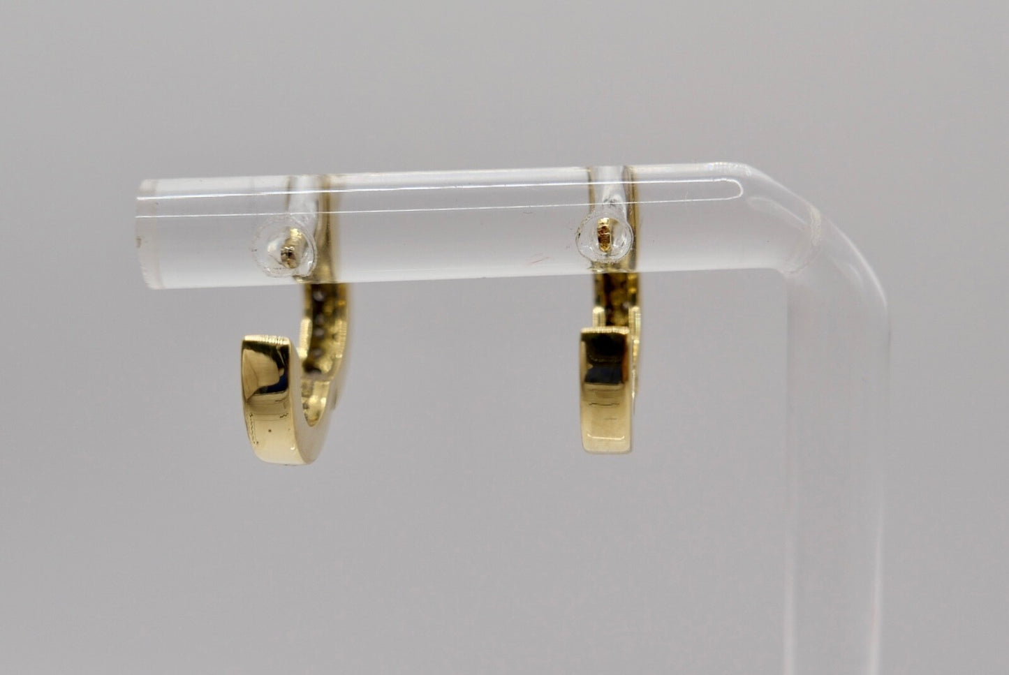 0,4 Ctw Diamant Creolen 750 18K Gelbgold 40 Brillanten besetz Ohrringe 90er