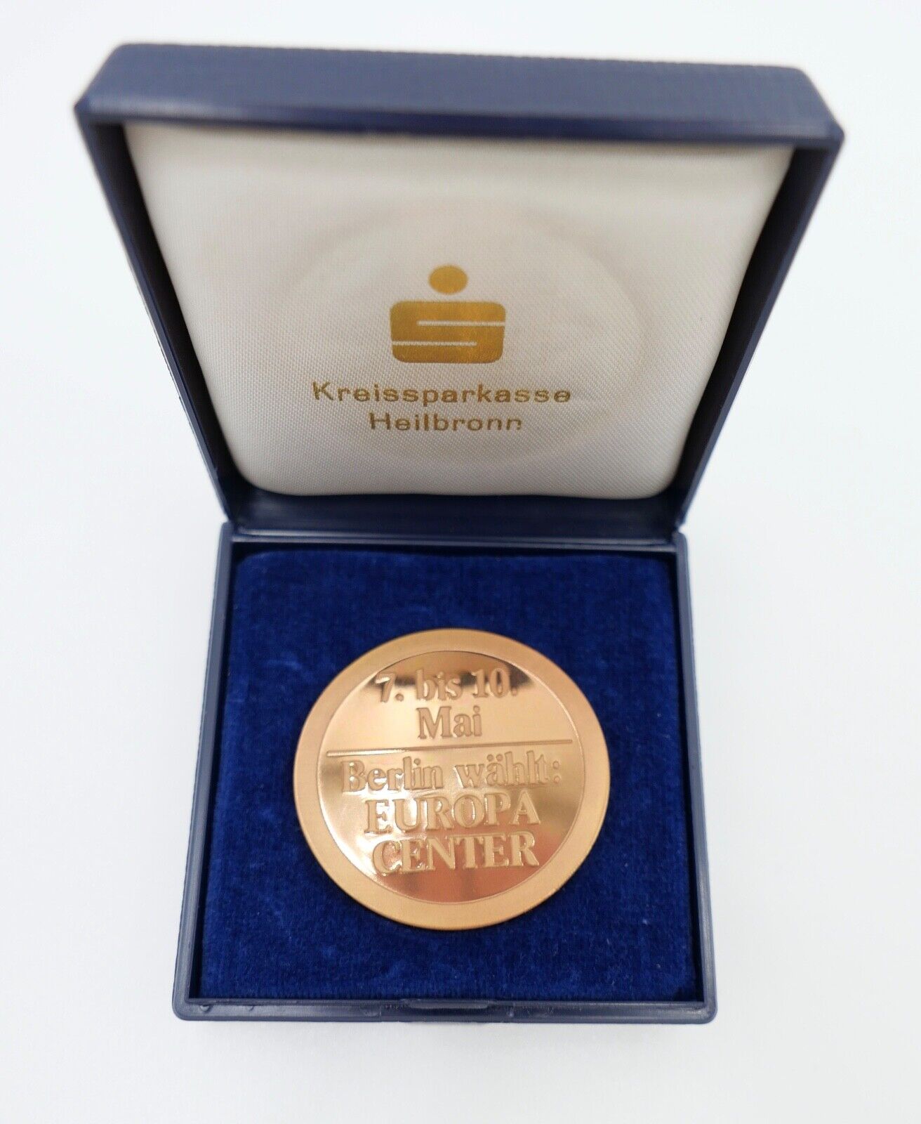 Berlin wählt EUROPA CENTER Medaille mit Etui Kreissparkasse Heilbronn - Antikhandel-Stuttgart