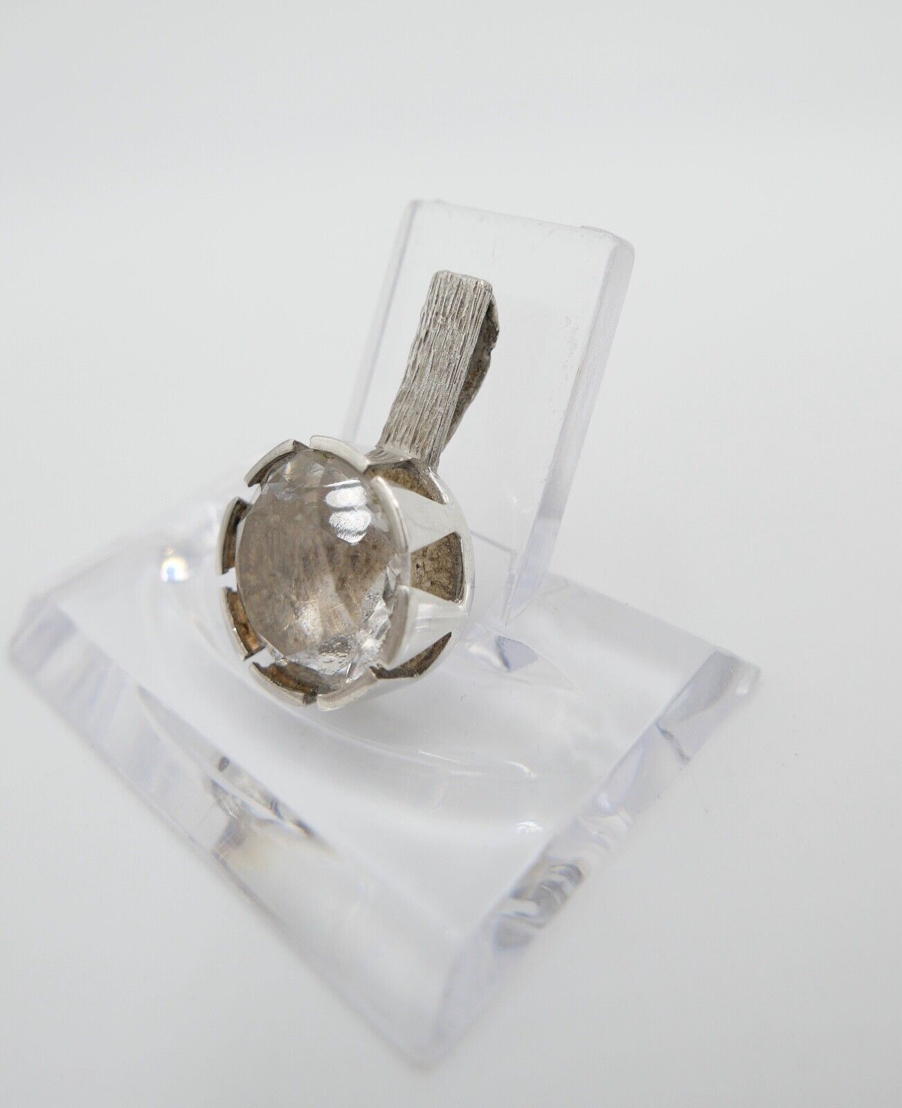 NIELSEN 925S RNS Silber Anhänger mit großem Bergkristall Ø 18 mm - Antikhandel-Stuttgart