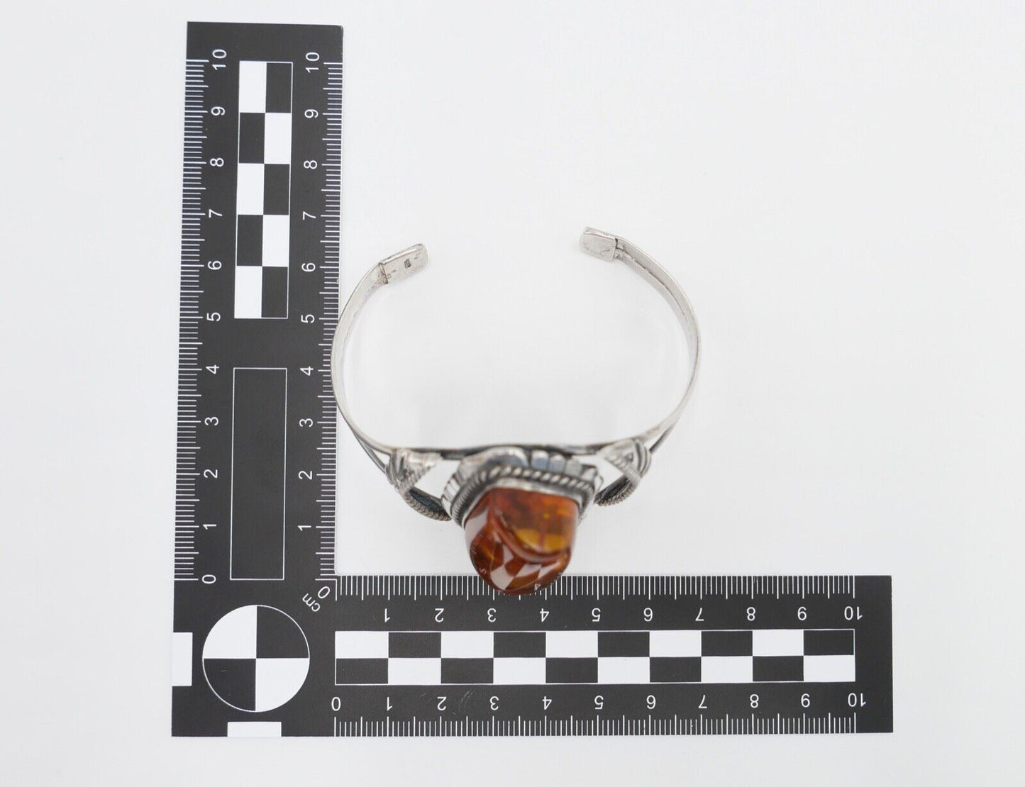 vintage Silber 925 Bernstein Armband Armreif Armspange Sterlingsilber - Antikhandel-Stuttgart