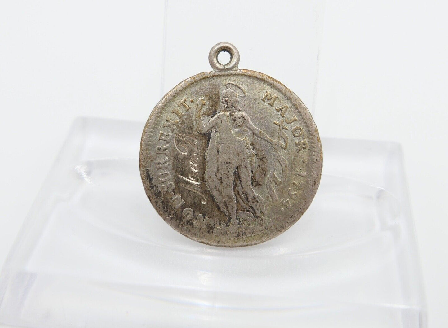 Italien Genua 1 Lire Silber 1794 mit Öse und Gravur ss-vz - Antikhandel-Stuttgart