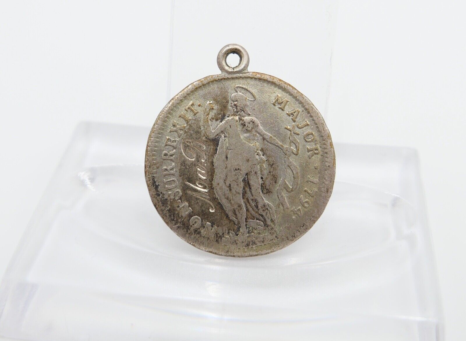 Italien Genua 1 Lire Silber 1794 mit Öse und Gravur ss-vz - Antikhandel-Stuttgart