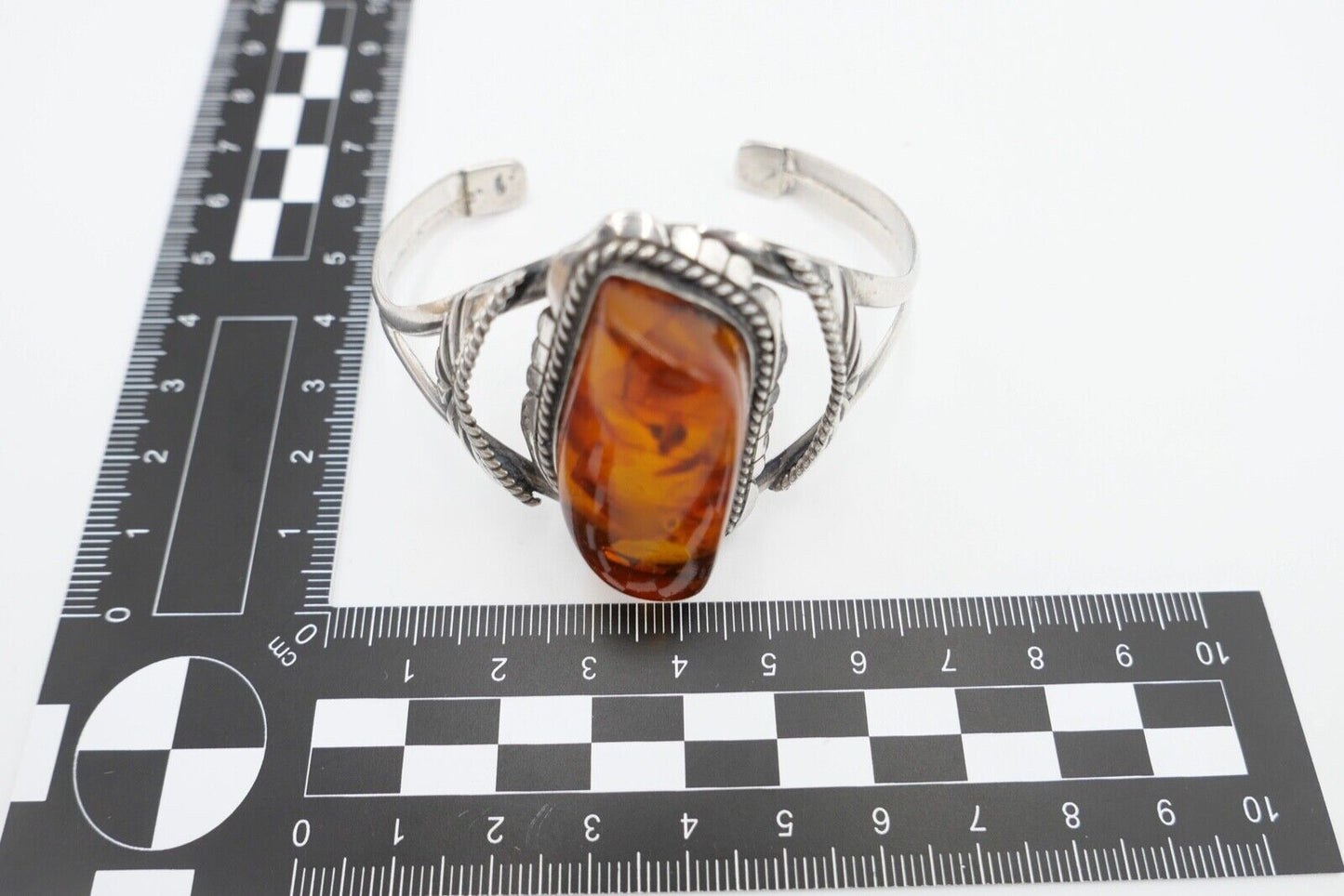 vintage Silber 925 Bernstein Armband Armreif Armspange Sterlingsilber - Antikhandel-Stuttgart