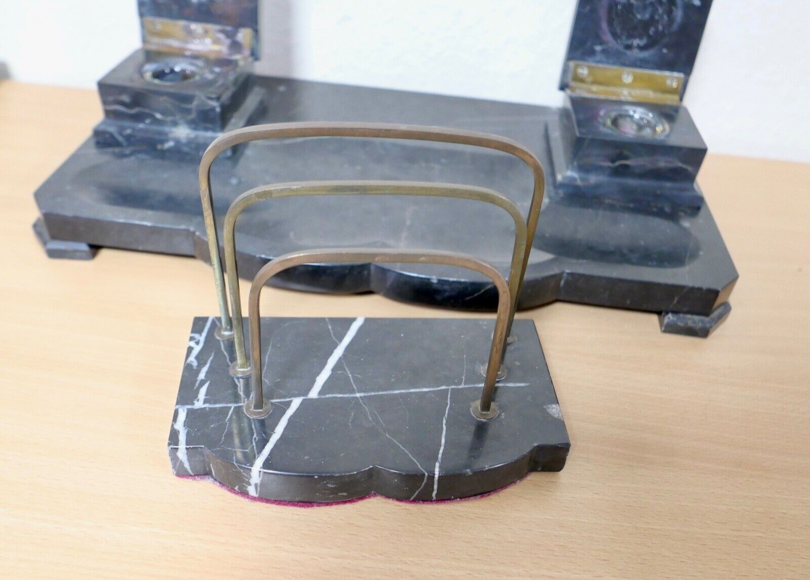 antike Schreibtischgarnitur aus Marmor - Antikhandel-Stuttgart