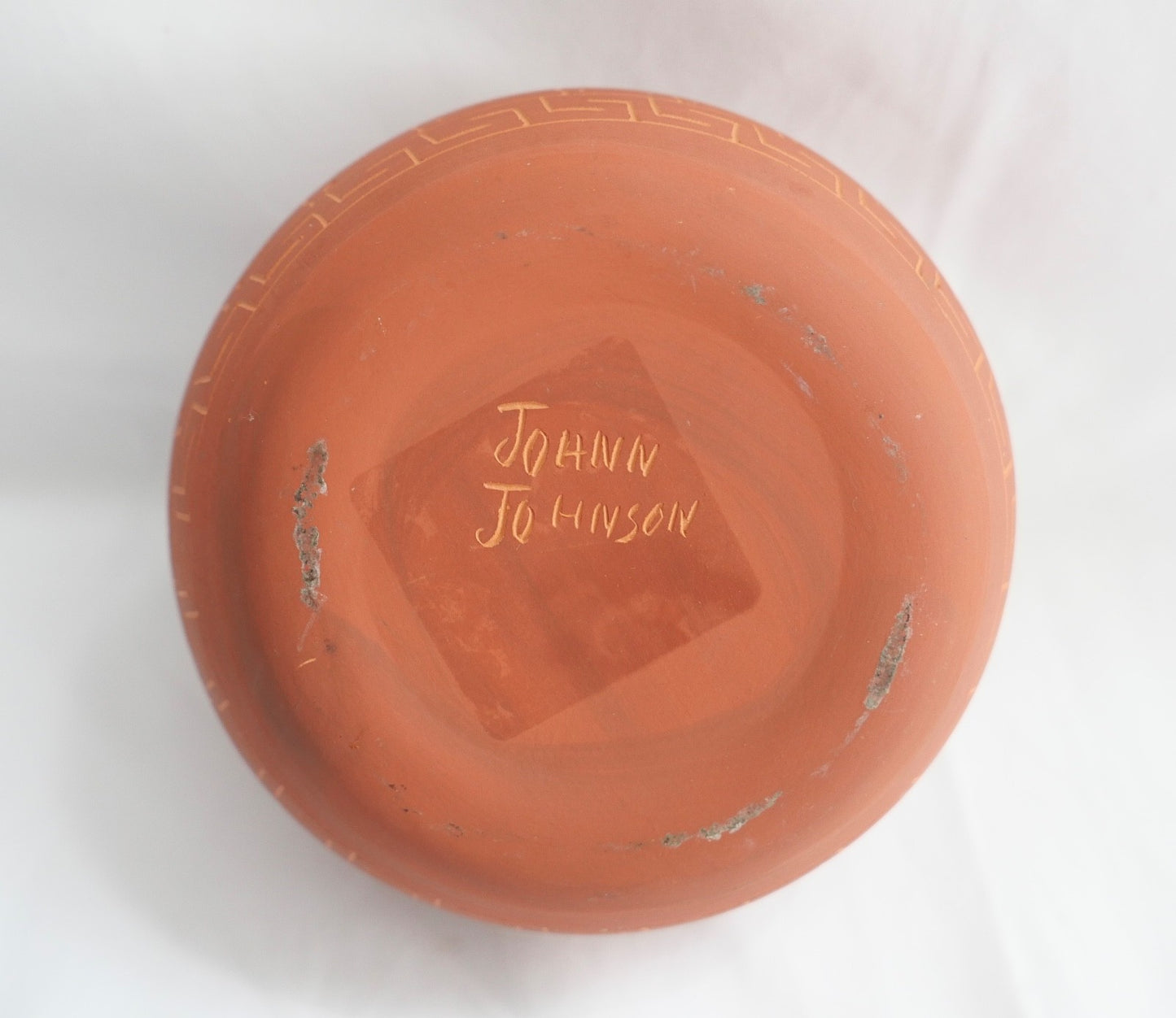 80er Jahre kleine designer Ton Terrakotta Blumenvase von Johan Johnn Johnson