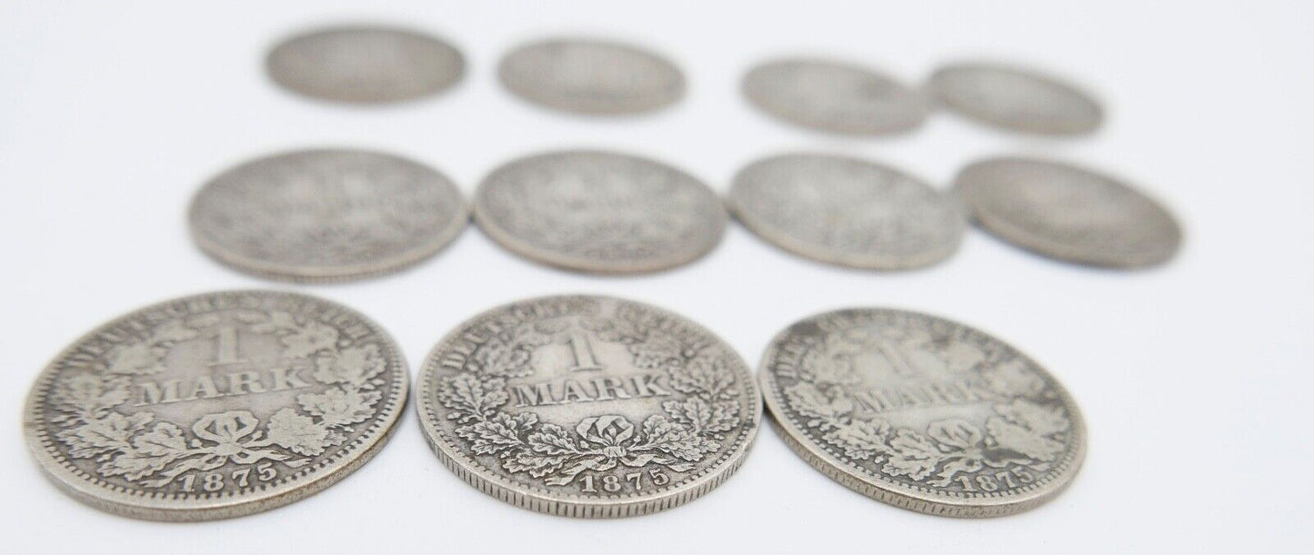 11x 1 Mark Deutsches Reich Jäger J.9 A B D F G 1873 / 1874 / 1875 / 1881 - Antikhandel-Stuttgart