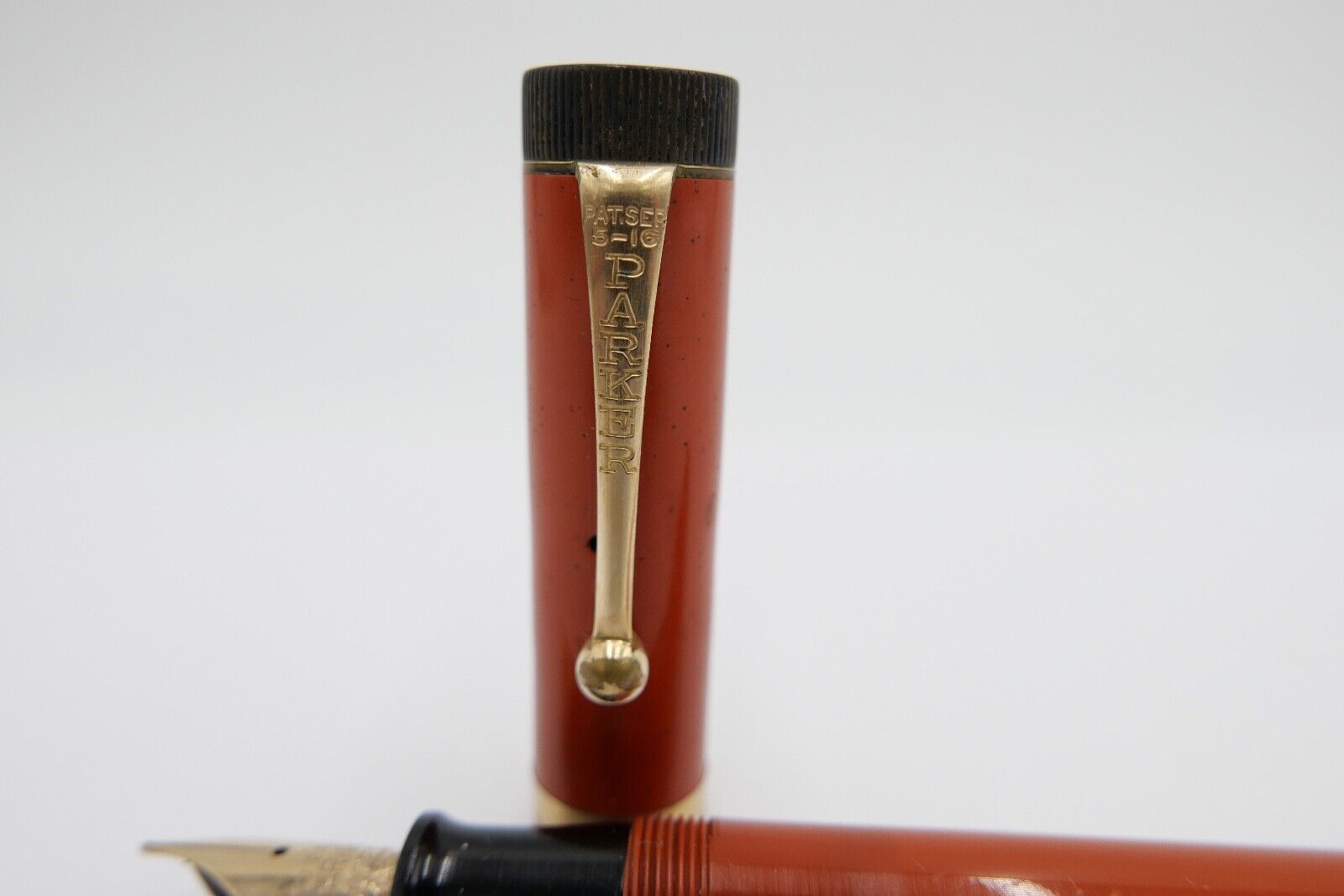 Vintage 30er Jahre PARKER 772078 Duofold Big Red Ø 11 mm 14Ct / 585 Gold Feder - Antikhandel-Stuttgart