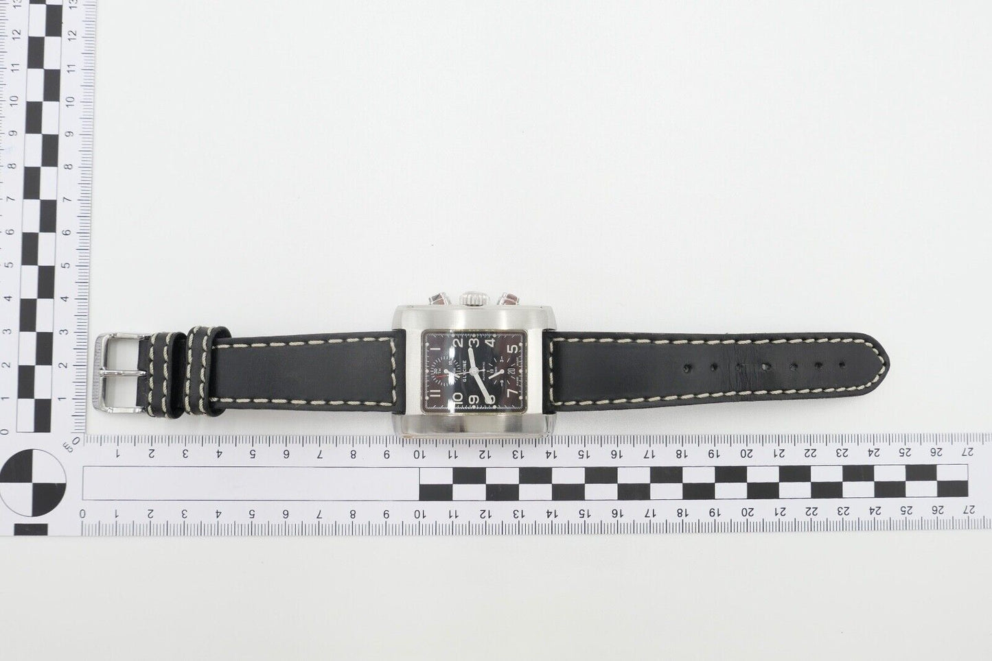 Glycine Le Grand Carré Automatik Chronograph 49x39 mm Ref. 3810 Cal. 7750 Stahl - Antikhandel-Stuttgart