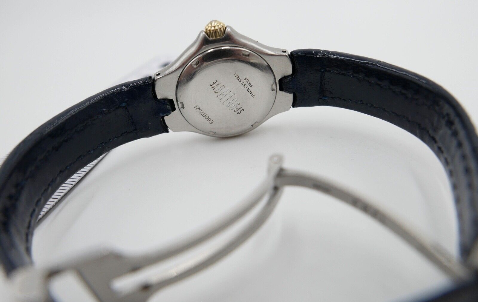 2000er EBEL SPORTWAVE QUARZ E6087621 blaues Lederband Damenuhr Ø 27mm - Antikhandel-Stuttgart