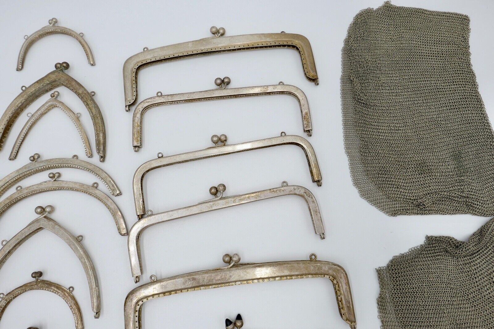 POSTEN alte Kettentasche Geldbeutel Geldbörse Täschchen Theaterasche NEU Alpacca - Antikhandel-Stuttgart