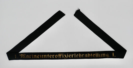 Mützenband " 1. Marineunteroffizierlehrabteilung.1 " Kriegsmarine WK WW Cap - Antikhandel-Stuttgart