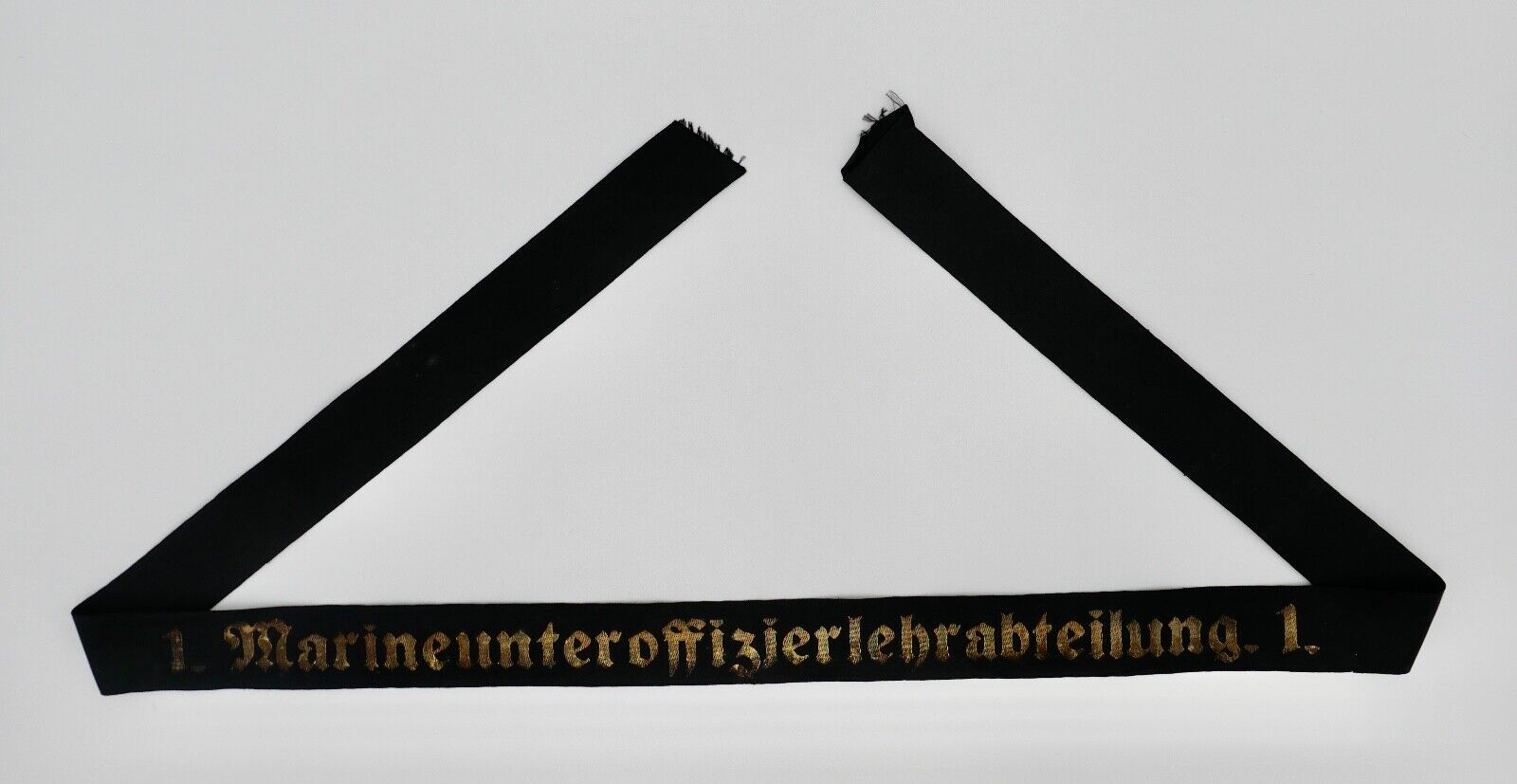 Mützenband " 1. Marineunteroffizierlehrabteilung.1 " Kriegsmarine WK WW Cap - Antikhandel-Stuttgart