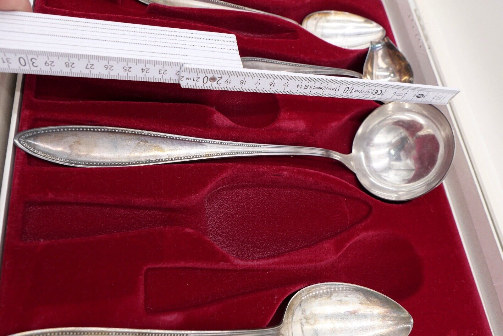 29 tlg. 90er ähnl. WMF 500 Perlrand cutlery Besteck Gabel Löffel Schöpfer Set - Antikhandel-Stuttgart