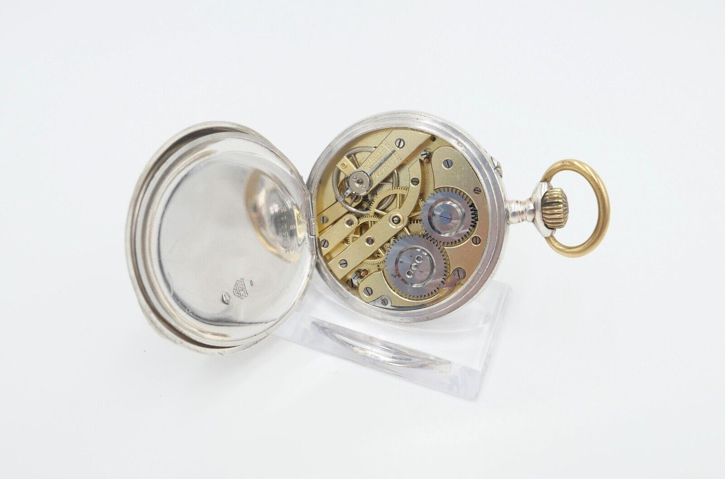 Taschenuhr um 1900 Ø 46mm AM 800 Silber Galonne Schweiz / Deutschland - Antikhandel-Stuttgart